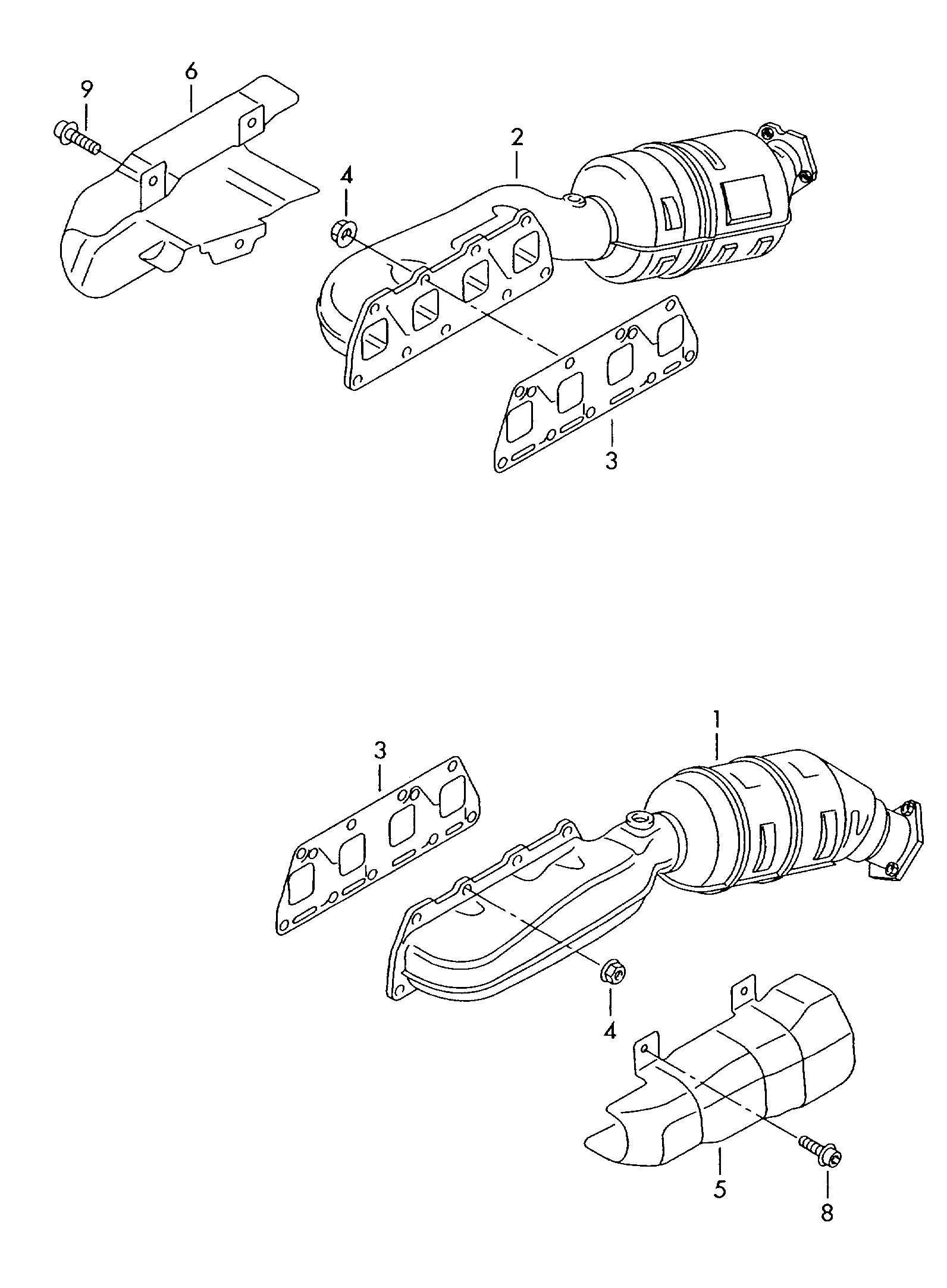 Exhaust manifold with<br>catalytic converter  - Passat/Variant/Santana - pa