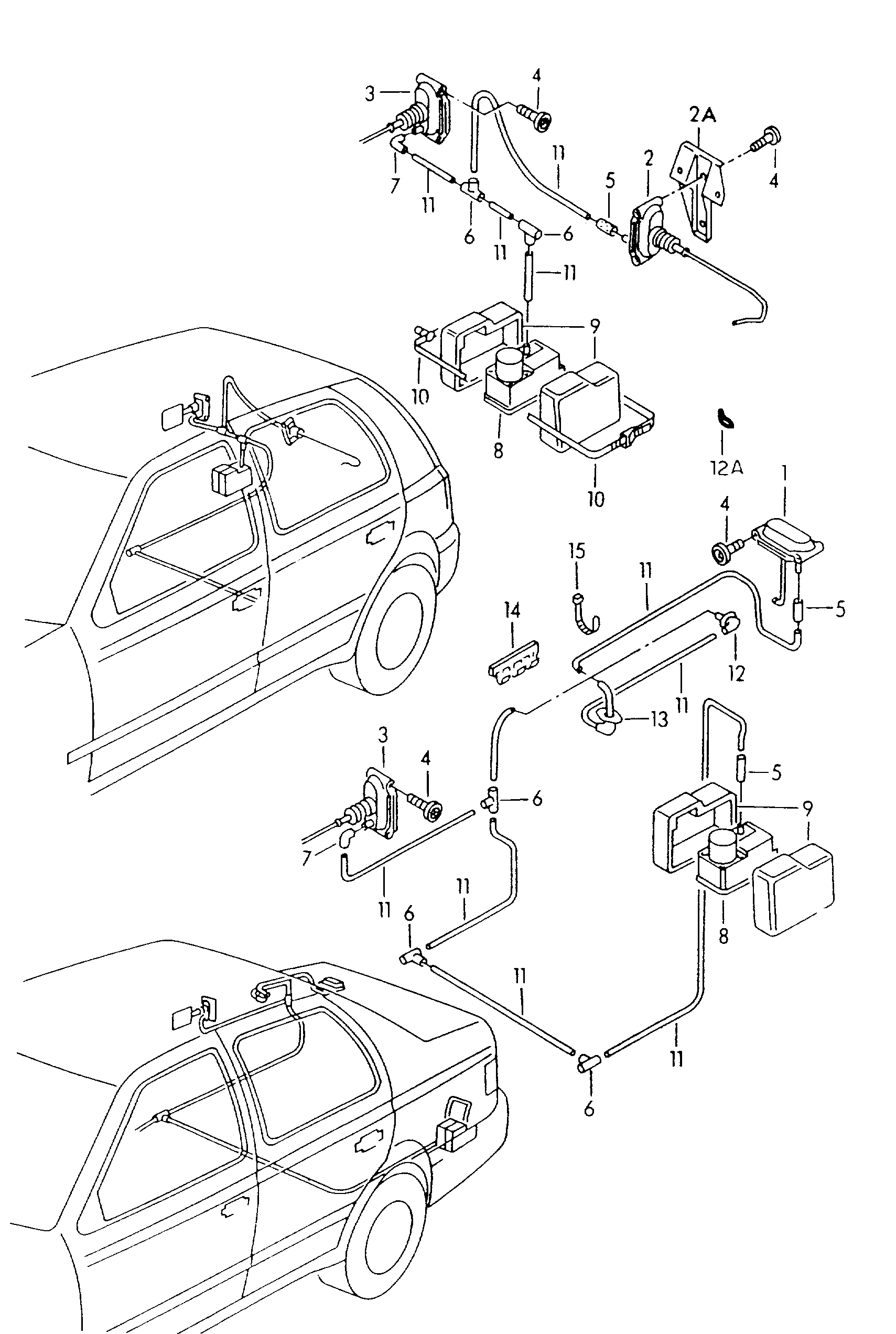 central locking system for<br>tailgate  and fuel filler<br>flap  - Jetta - jem