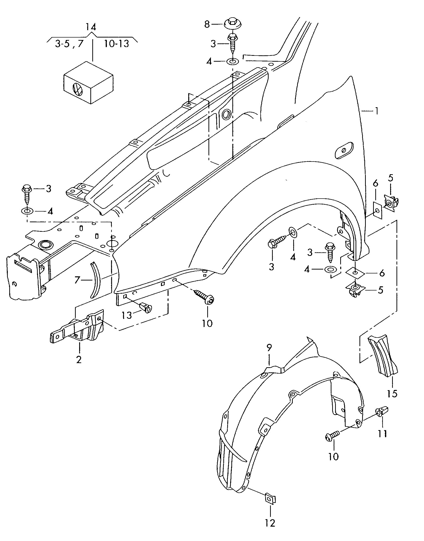 ailecoquille passage roue-plastiqu av - Golf/Variant/4Motion - golf