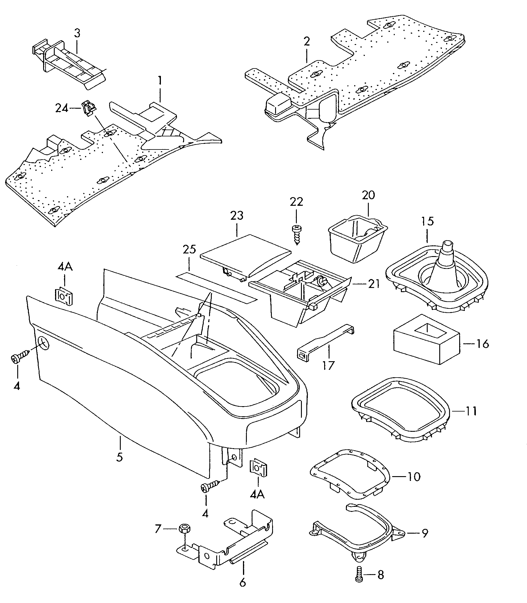 Console centralecache sous tableau de bordcendrier av - Golf/Variant/4Motion - golf