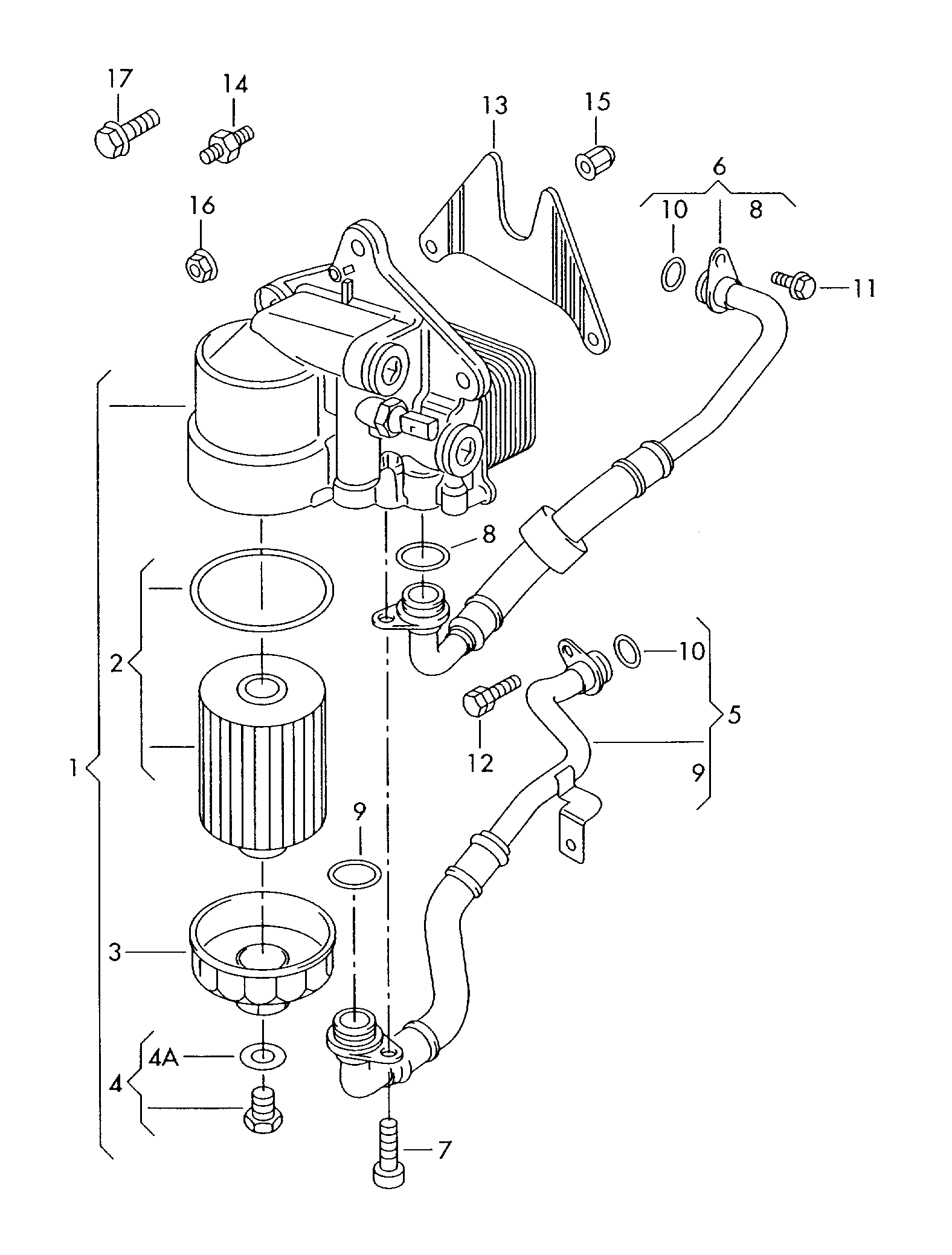 radiatore oliofiltro olio 4,0l - Passat/Variant/Santana - pa