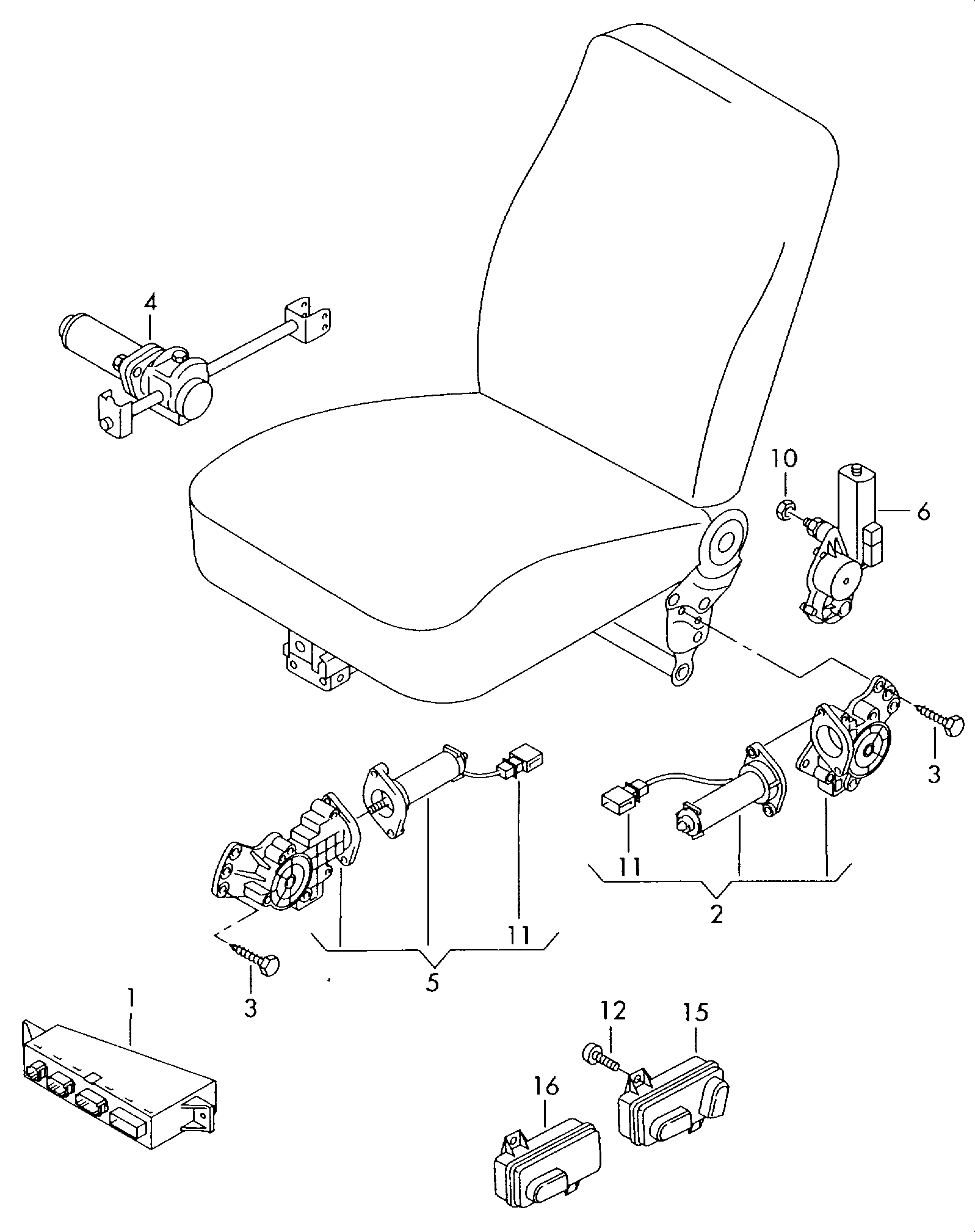 Electric parts for seat<br>and backrest adjustment  - Passat - pa