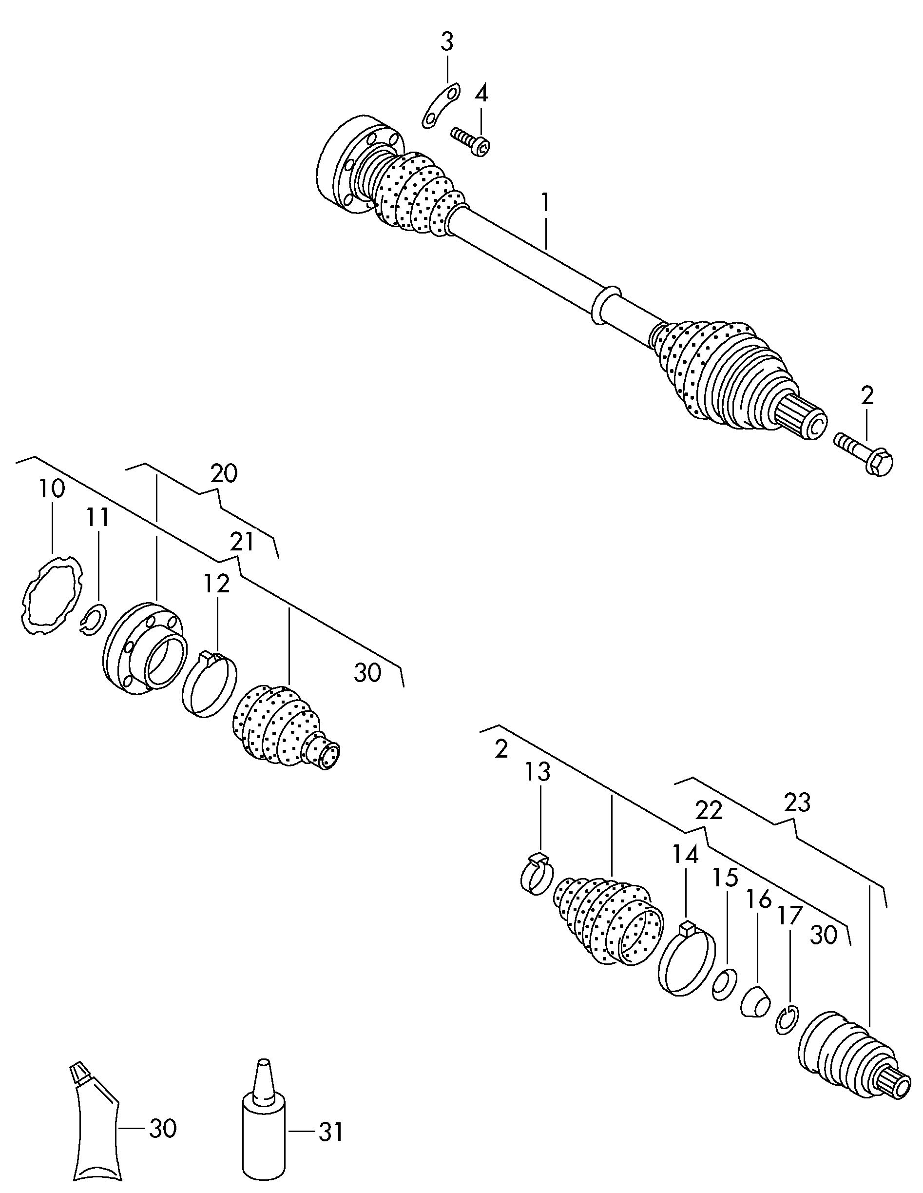Drive shaft front - Transporter syncro - trsy