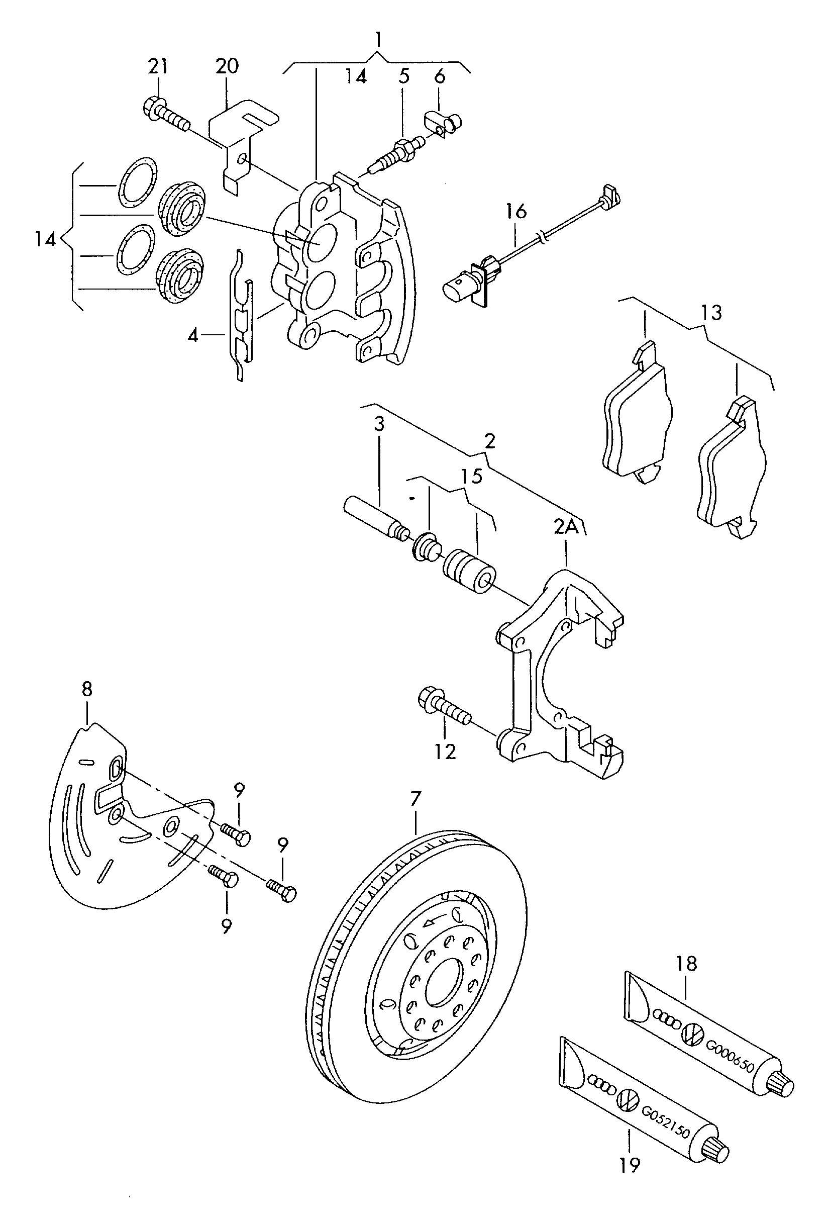 Disc brake front - Passat/Variant/Santana - pa