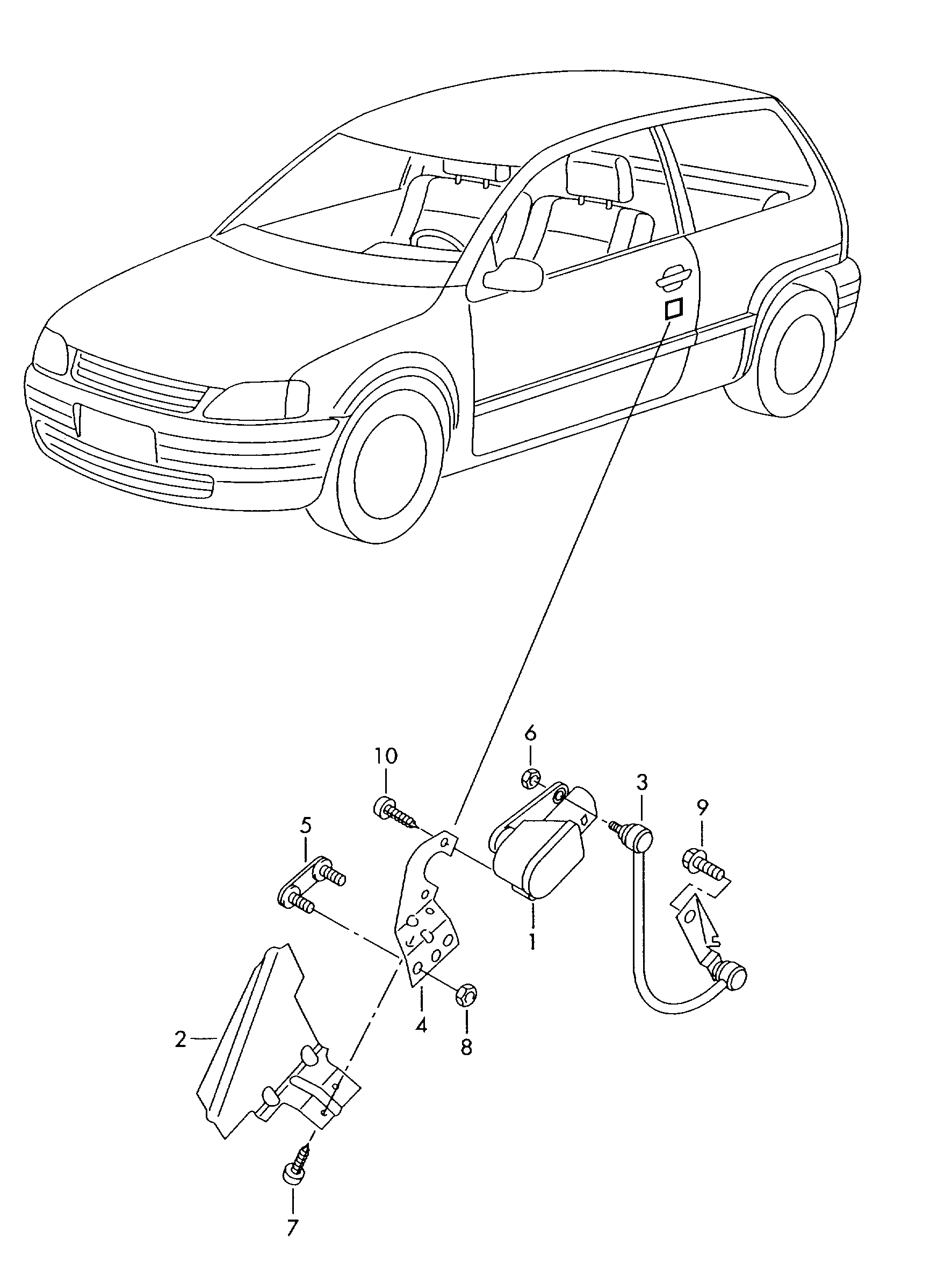 schak.lichtb.-hoogteverstell.voor wagens met automatische<br>lichtbundelhoogteverstelling  - Polo/Derby/Vento-IND - po