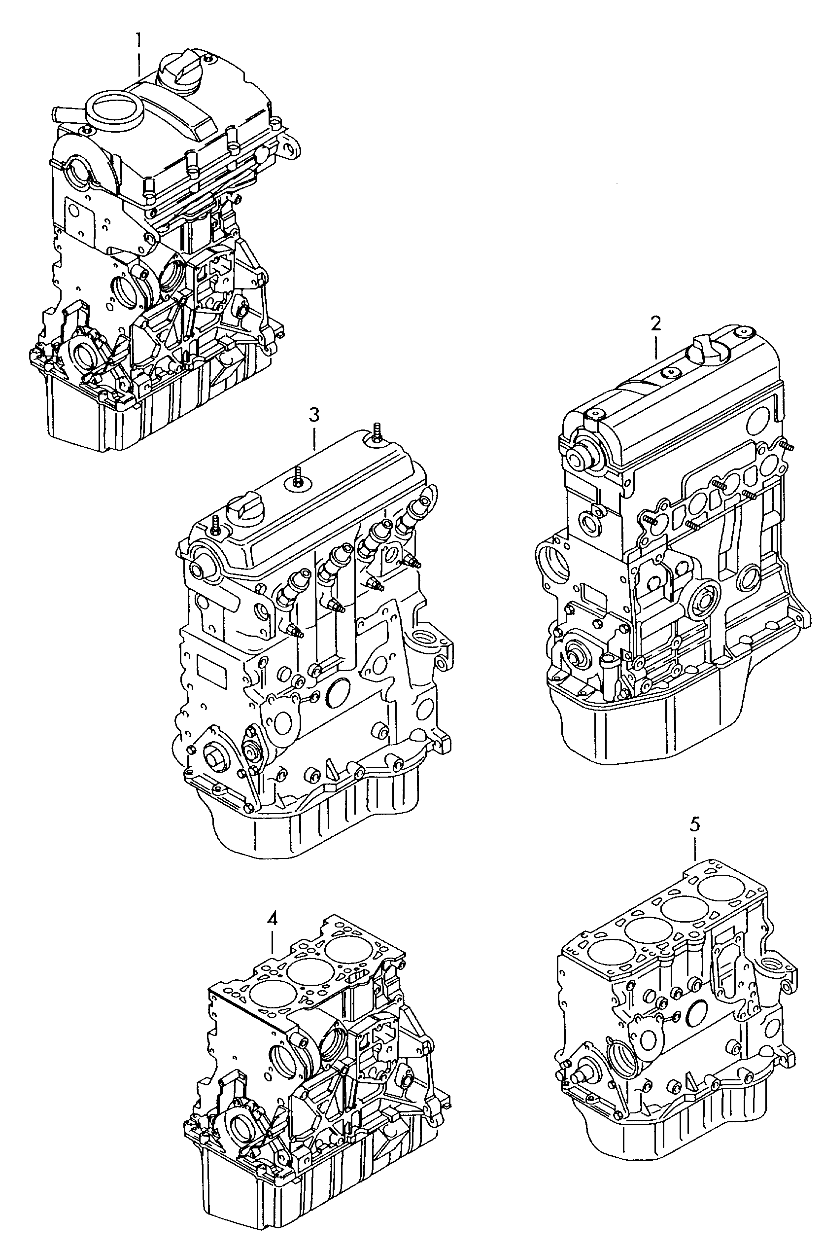 Teilmotor mit Kurbelwelle,<br>Kolben, Ölpumpe und Ölwanne  - Polo/Derby/Vento-IND - po