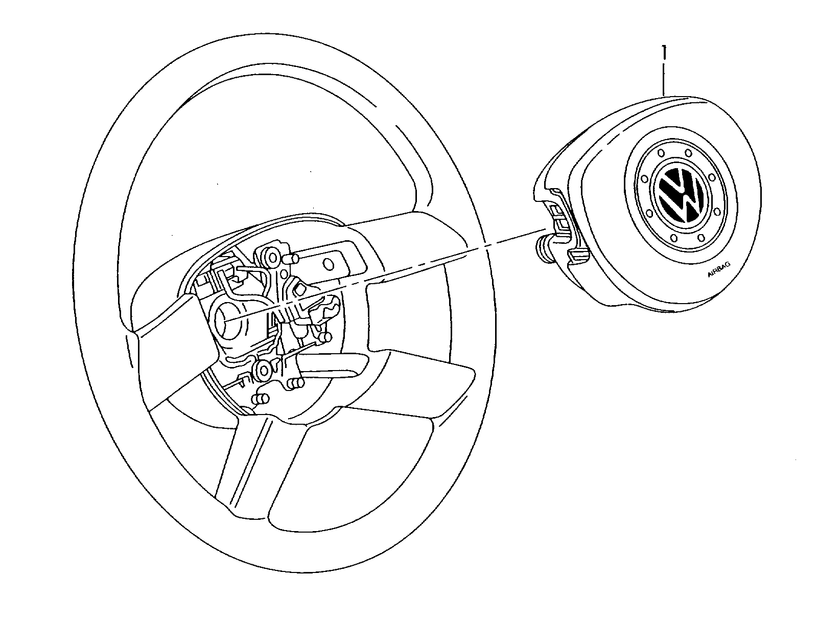 Airbag(Fahrerseite)  - Polo/Derby/Vento-IND - po