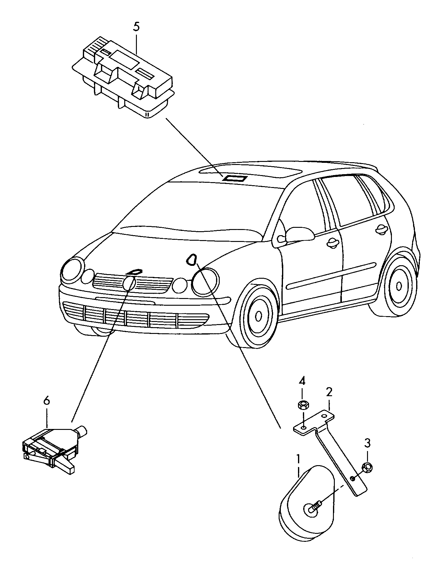 Diebstahlwarnanlage  - Polo Sedan - pos