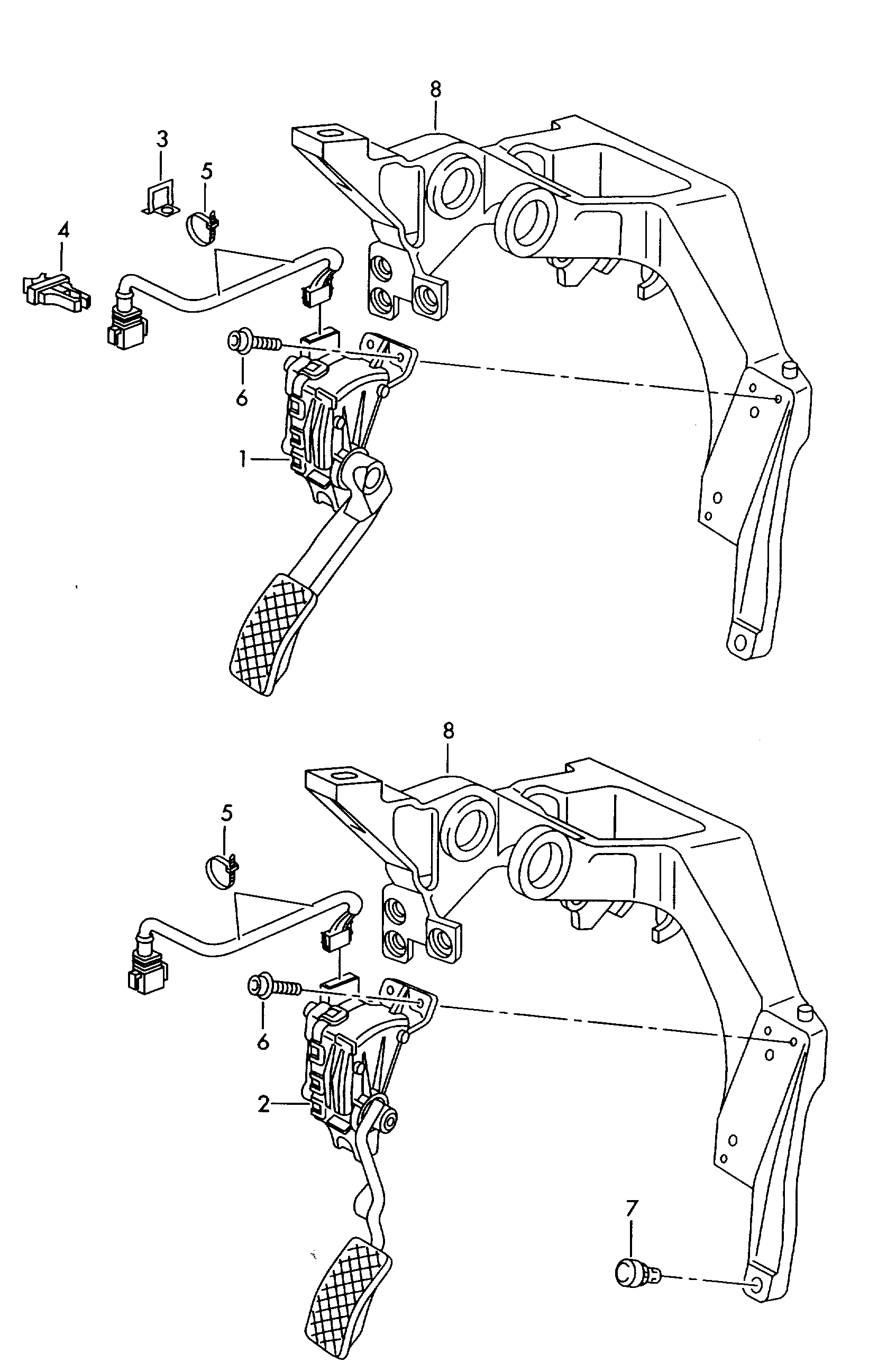 Accelerator pedal with<br>electronic module  - Passat - pa
