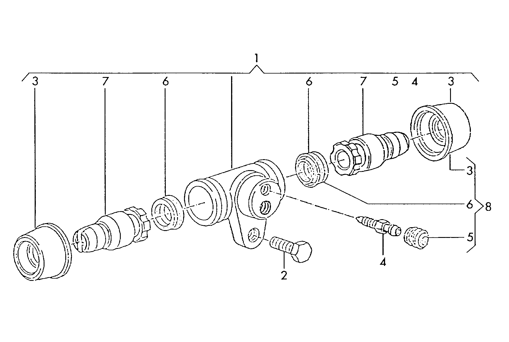 cilindro freno rueda trasero - Typ 2 - t2