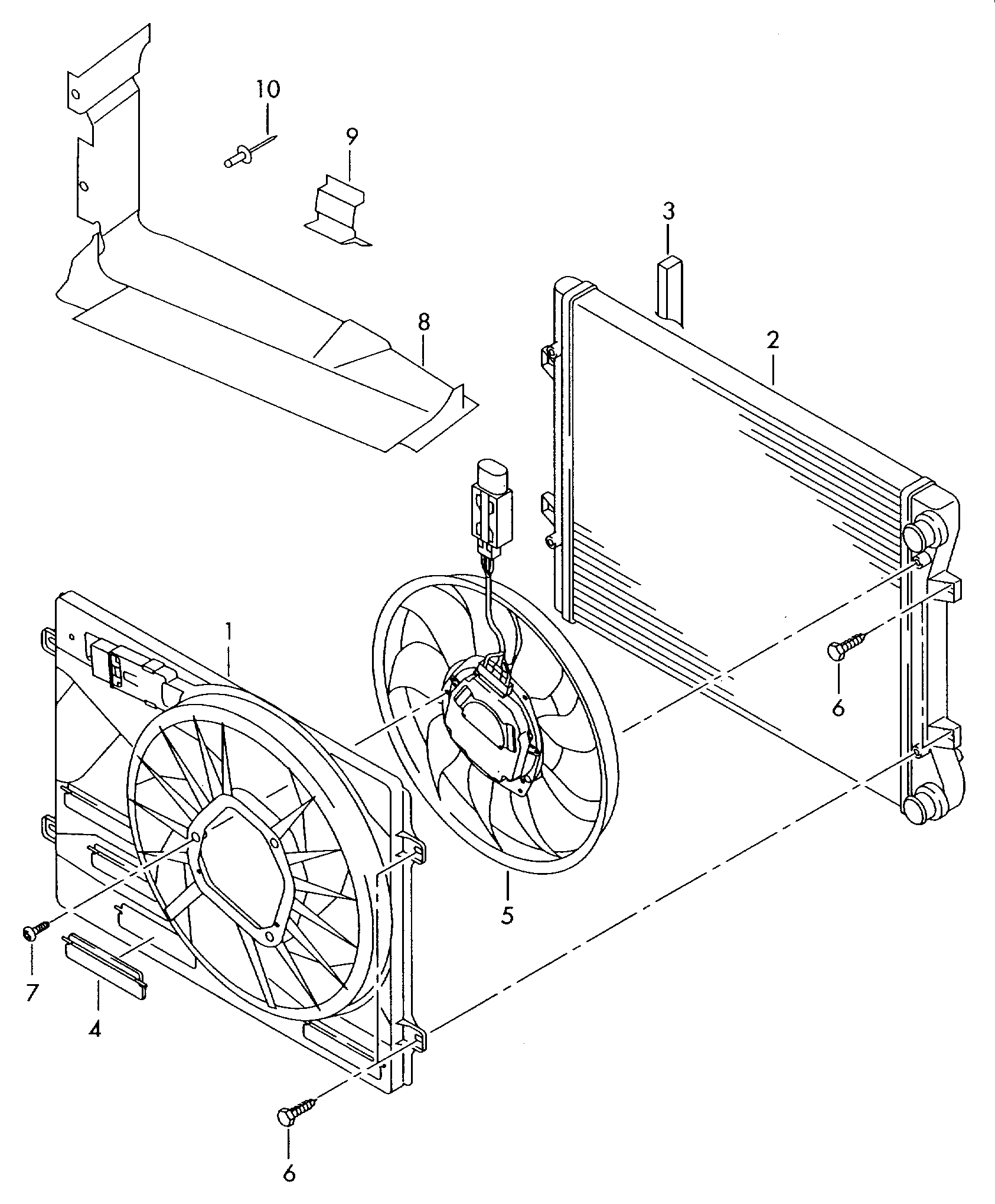 anillo ventiladorRadiador para refrigerante 1,9l - Sharan/syncro/4Motion - sha