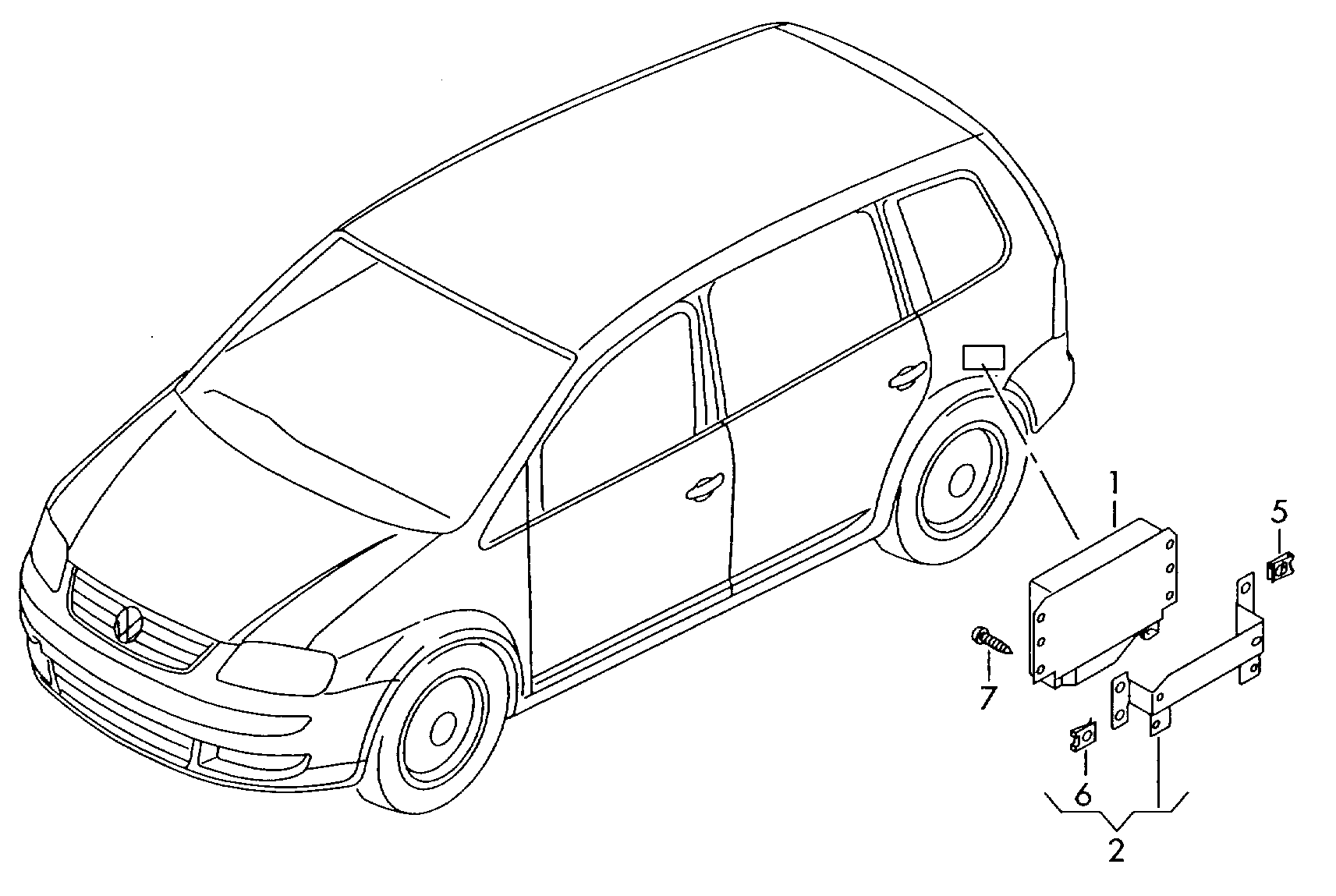 Regelapparaat voor spec. wagenvoor wagens met<br>spec. inbouw- en/of ombouwdln  - Touran - tou