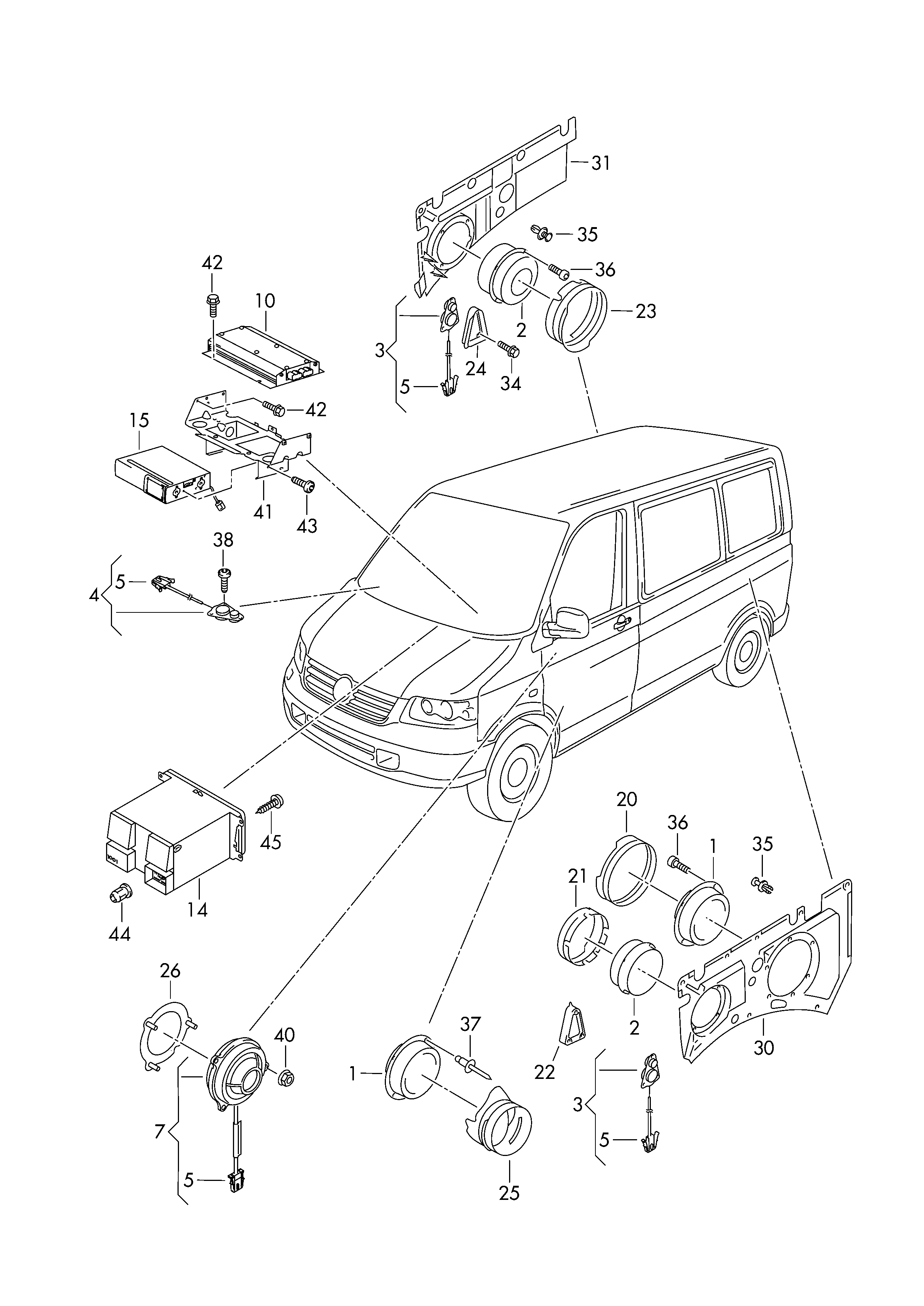 securing parts for sound<br>amplifier, radio and<br>cd-player  - Transporter - tr