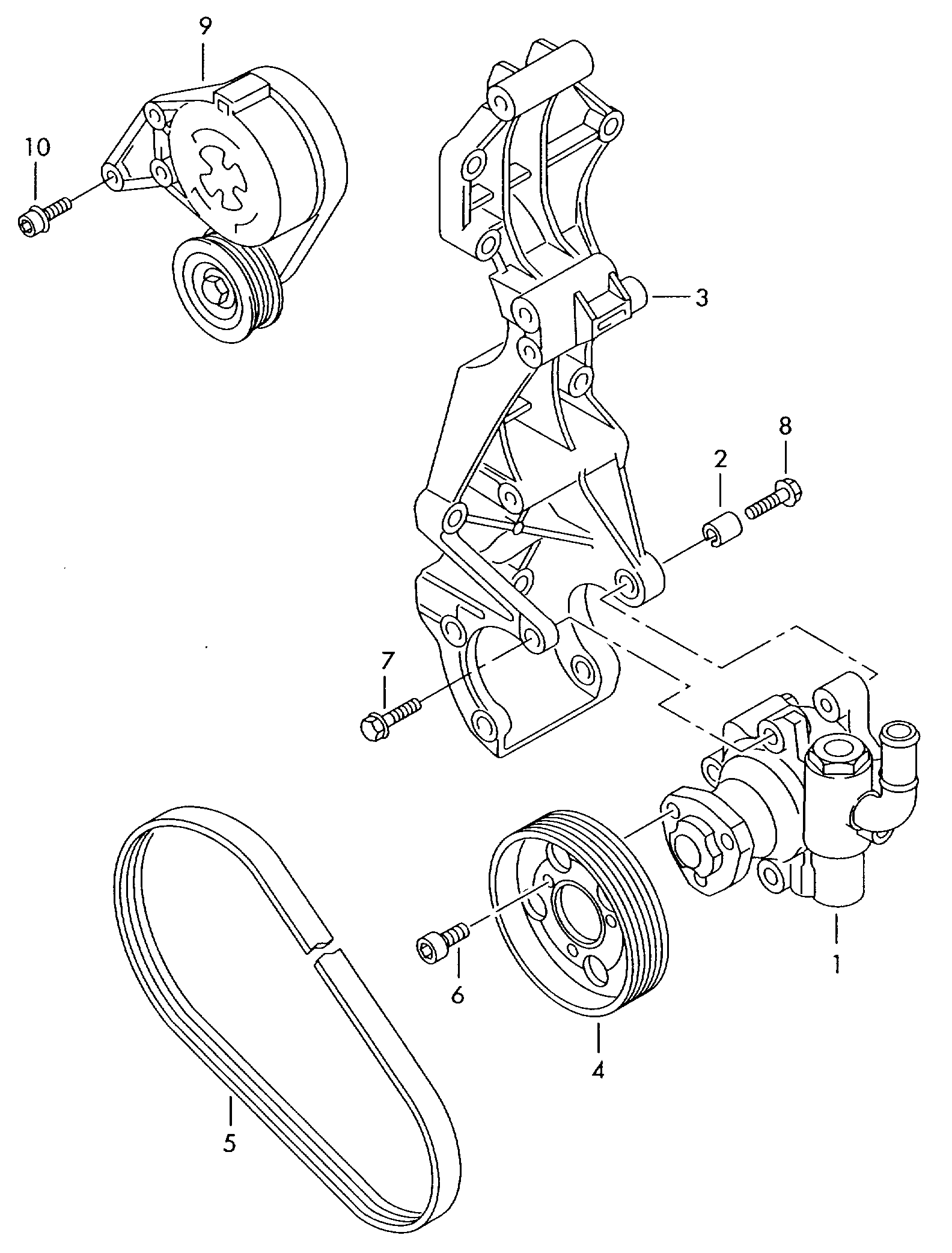 connecting and mounting parts<br>for alternator 2.0 Ltr. - Transporter - tr