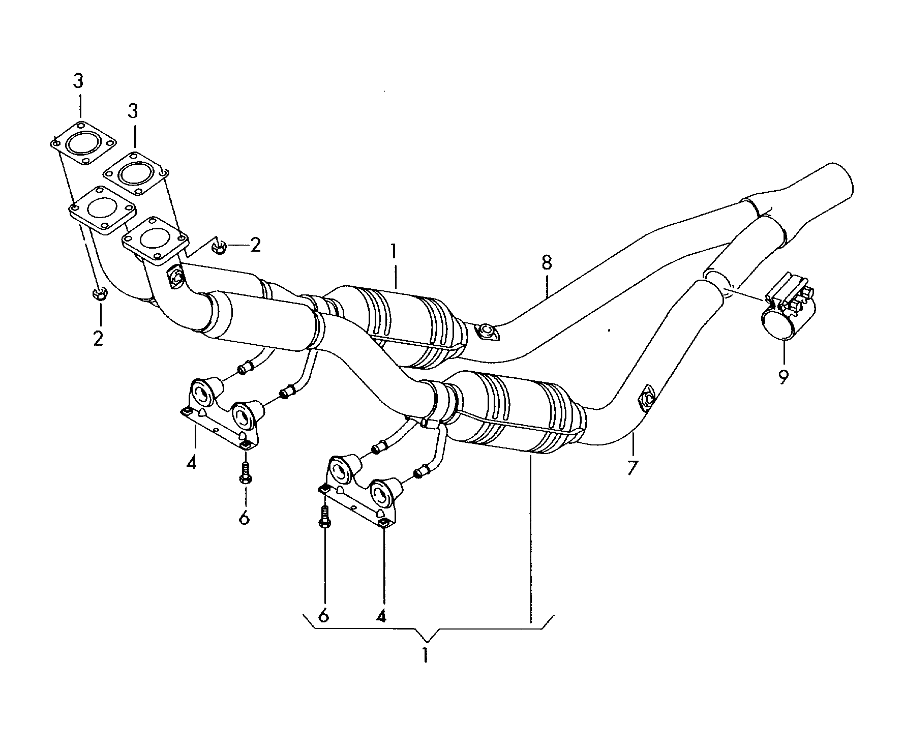 Труба выпуска ОГ с нейтрализат 3,2 л. - Transporter - tr