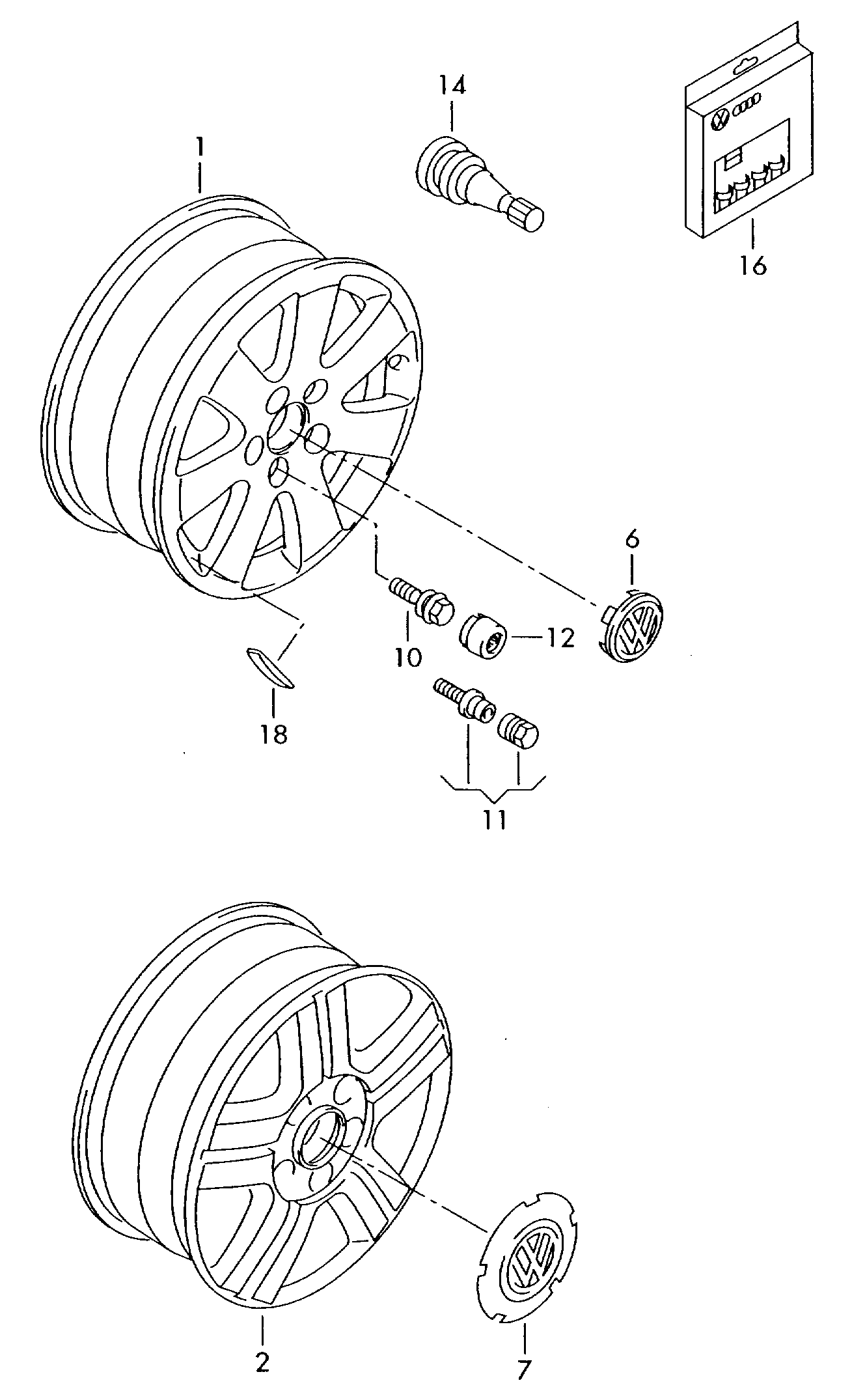 Алюминиевый дискКолпак колеса 16" - Transporter - tr