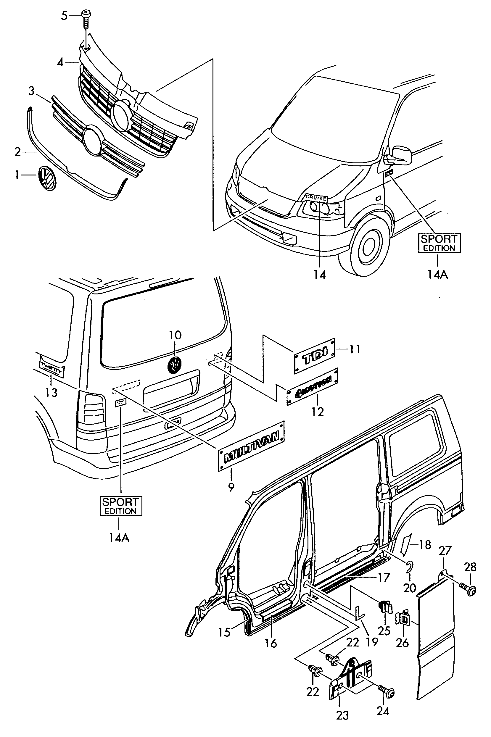 paneel voor b-stijl  - Transporter - tr