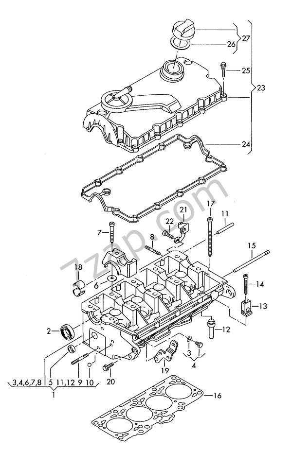 Cylinder headcylinder head cover 2.0 Ltr. Diesel-Industrie-Motore  