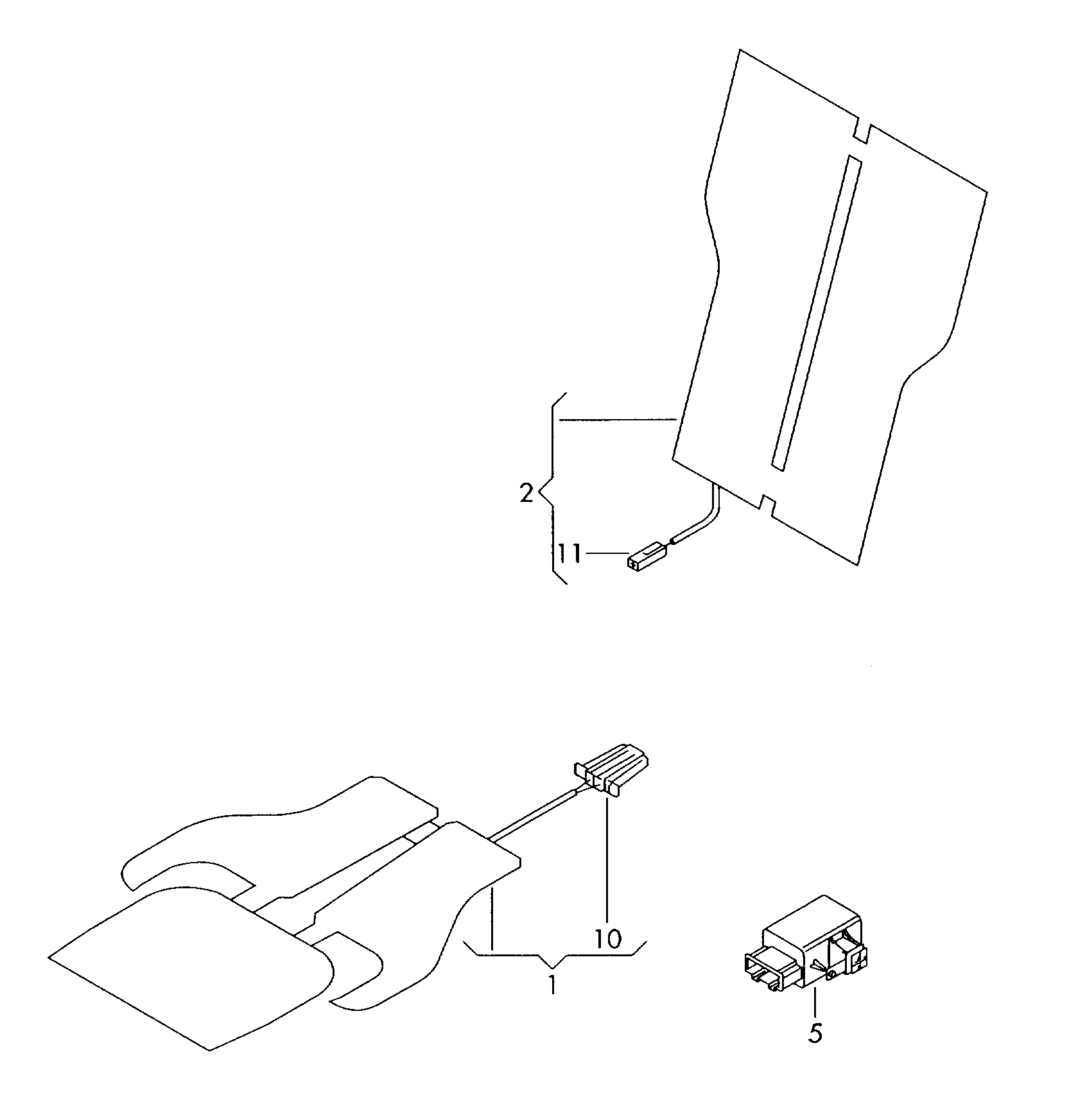 Electrical parts for seat<br>and backrest heating rear - CC - cc
