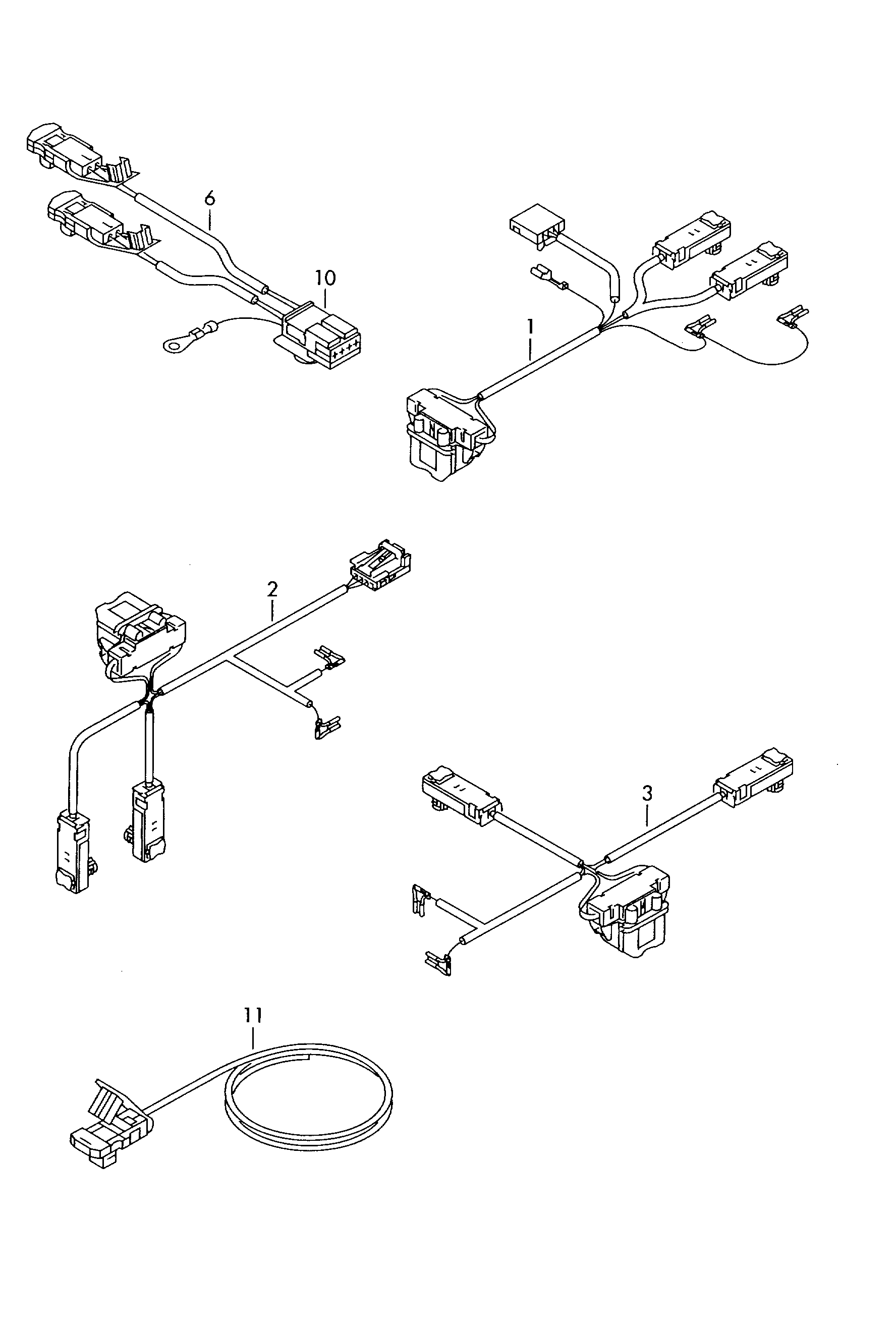 Faisceau de cables adaptateurp. vehicules avec retracteurs<br>de ceintures pyrotechniques  - Passat/Variant/Santana - pa