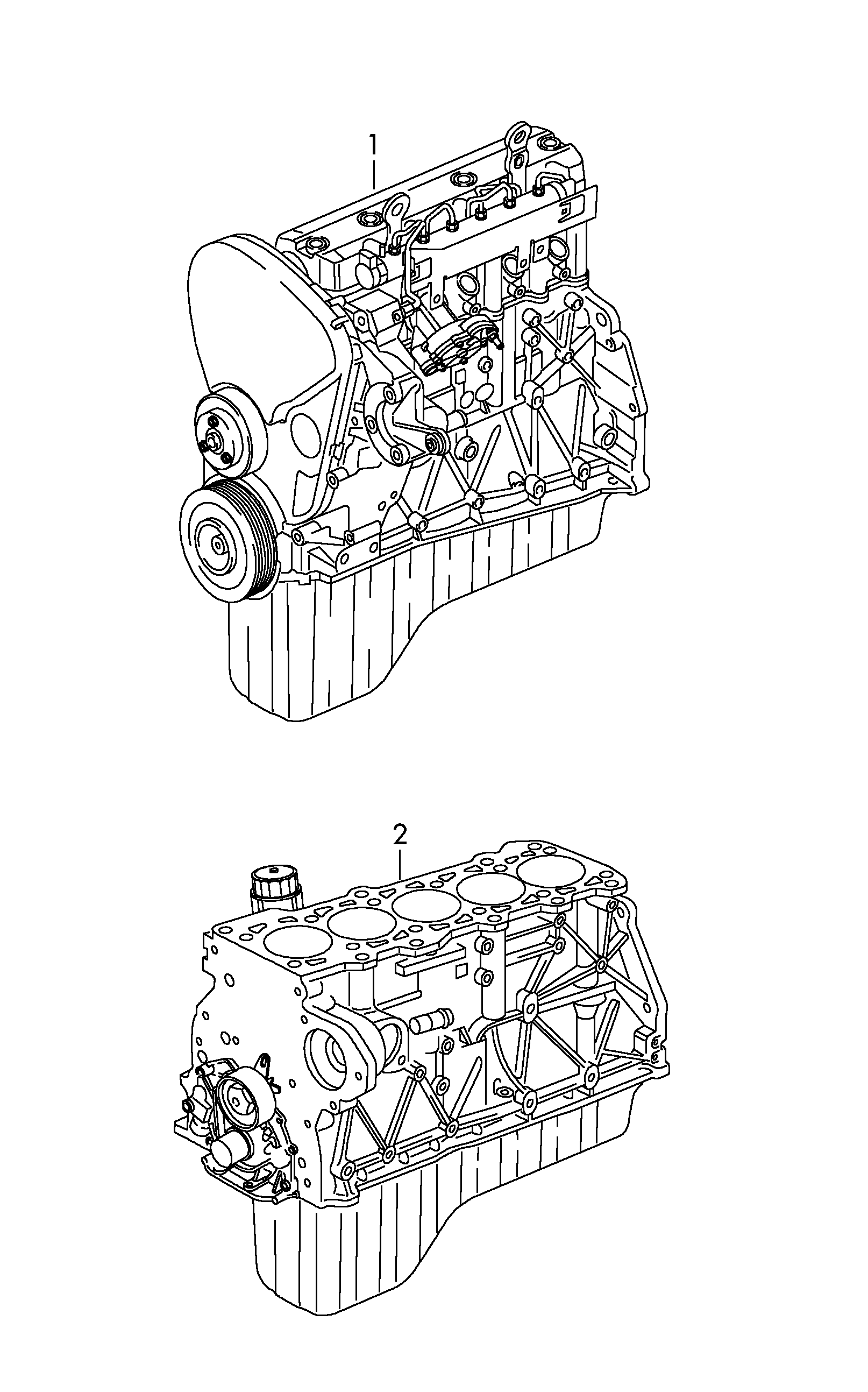 short engine with crankshaft,<br>pistons, oil pump and oil sump  - Crafter - cr