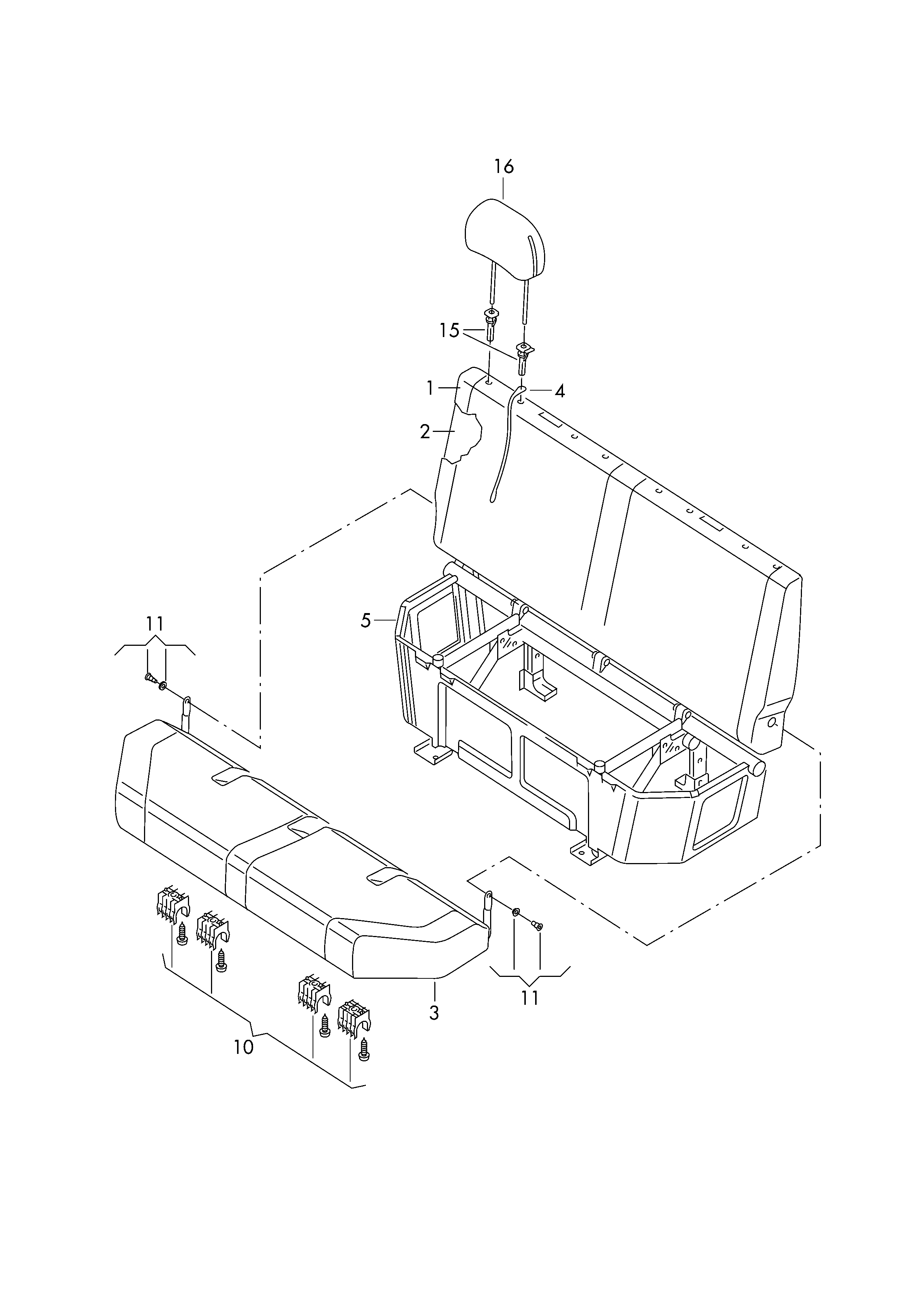 Sitz und Rückenlehne in<br>Fahrgastraum-Doppelkabine  - Crafter - cr