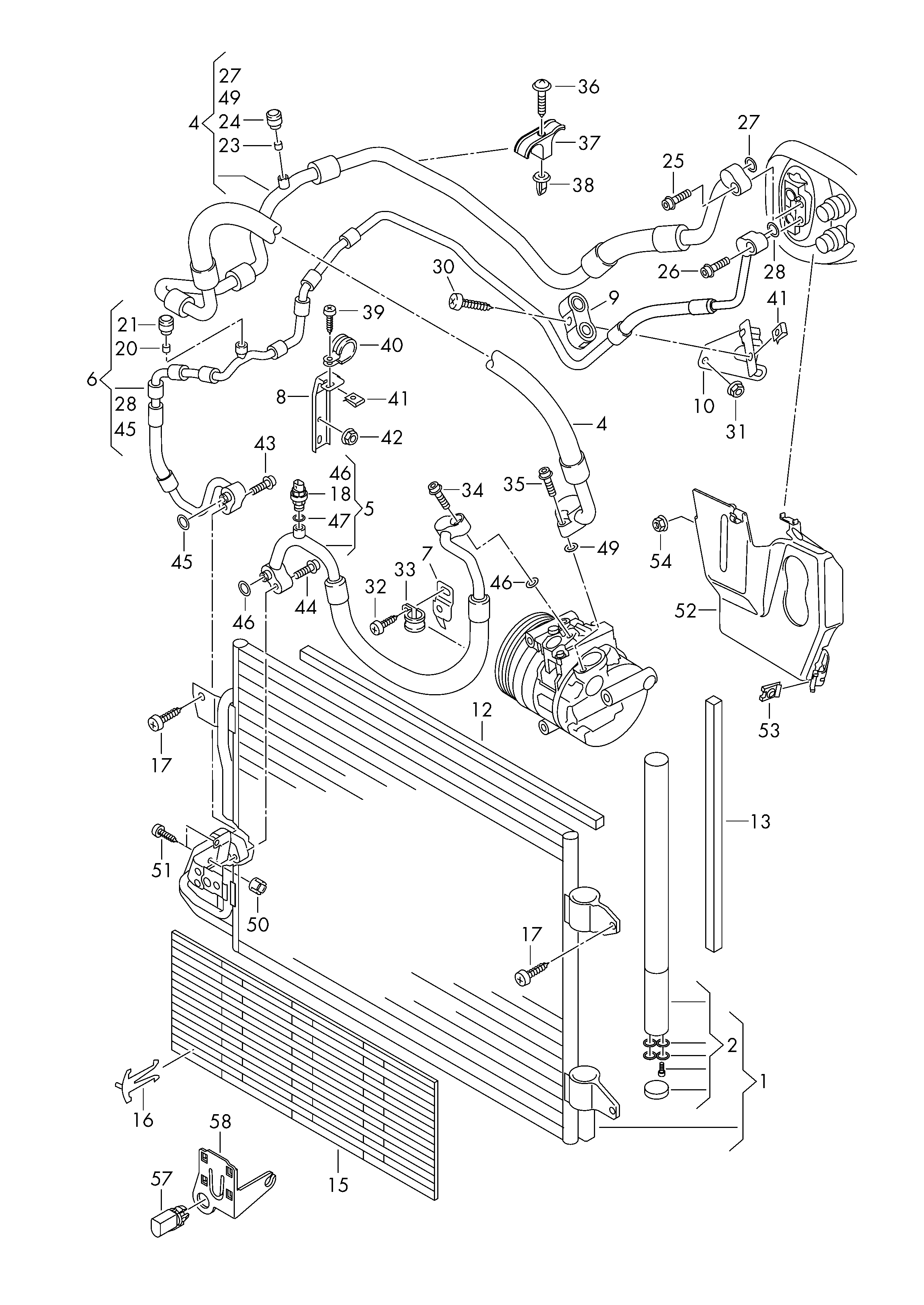 circuit de refrigerantCondenseur de climatiseur  - Touran - tou