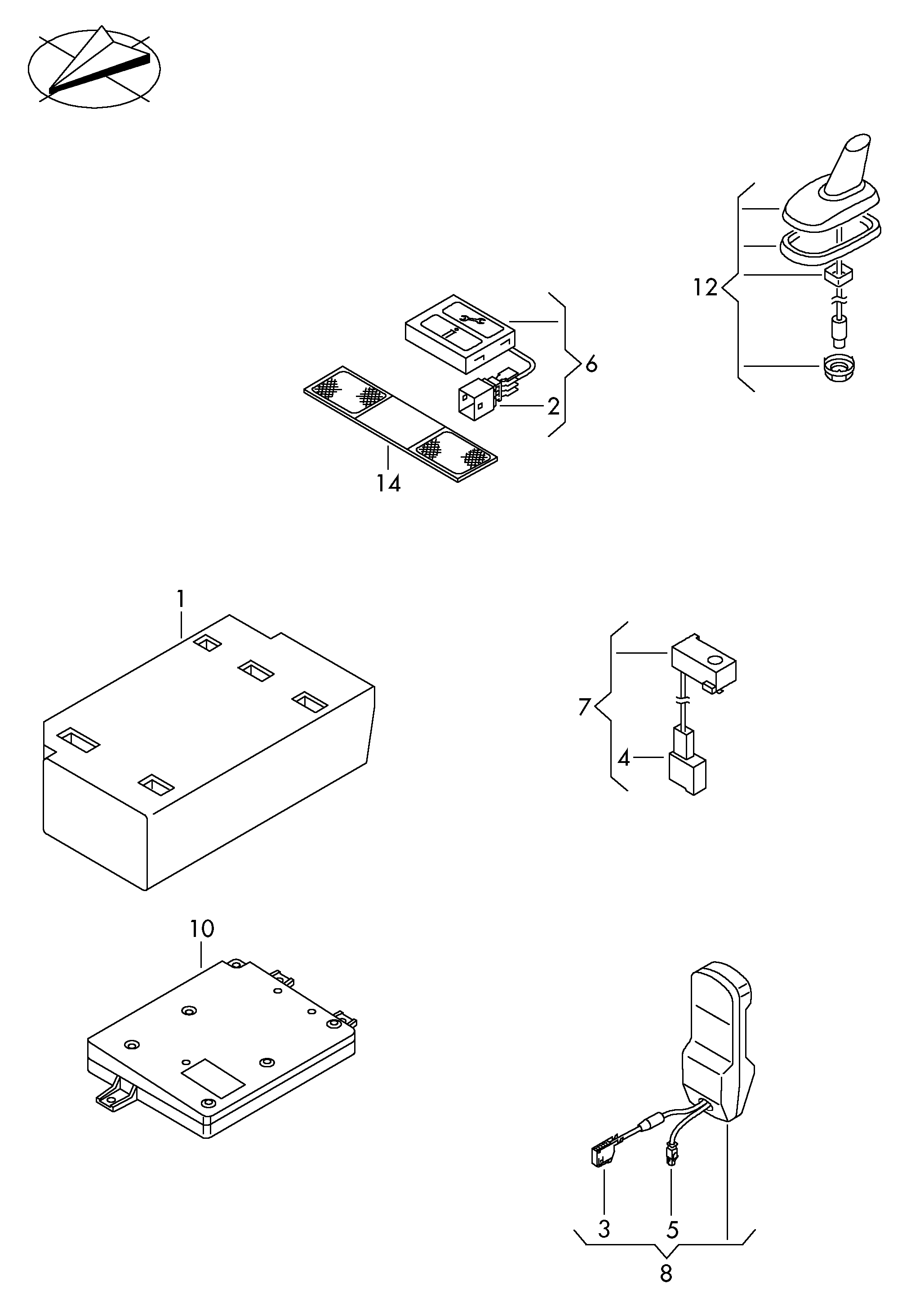 electrical parts for<br>preparation for telephone  - Amarok - ama