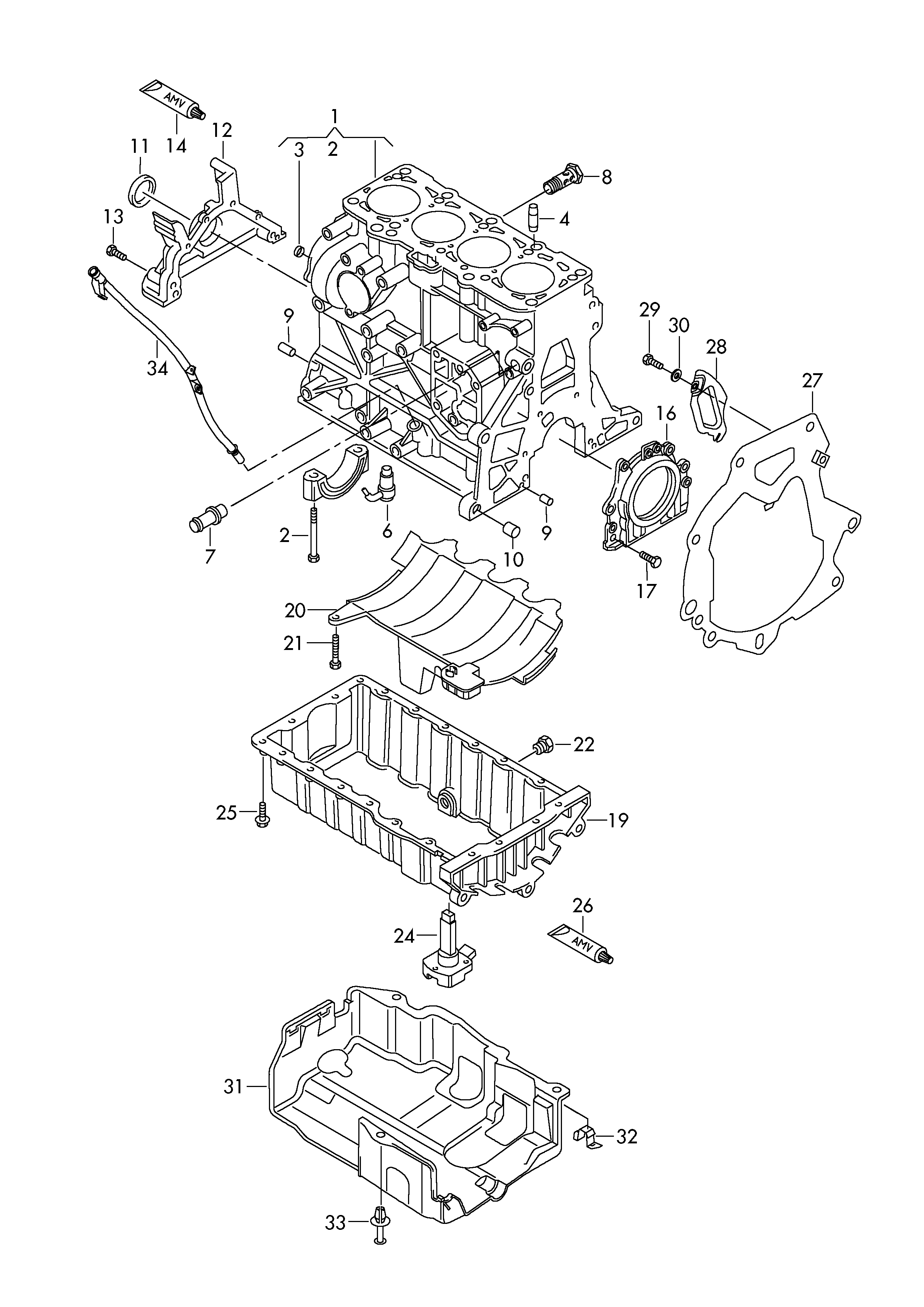 bloc-cylindrescarter dhuile 2,0l - Diesel-Industrie-Motore - imd