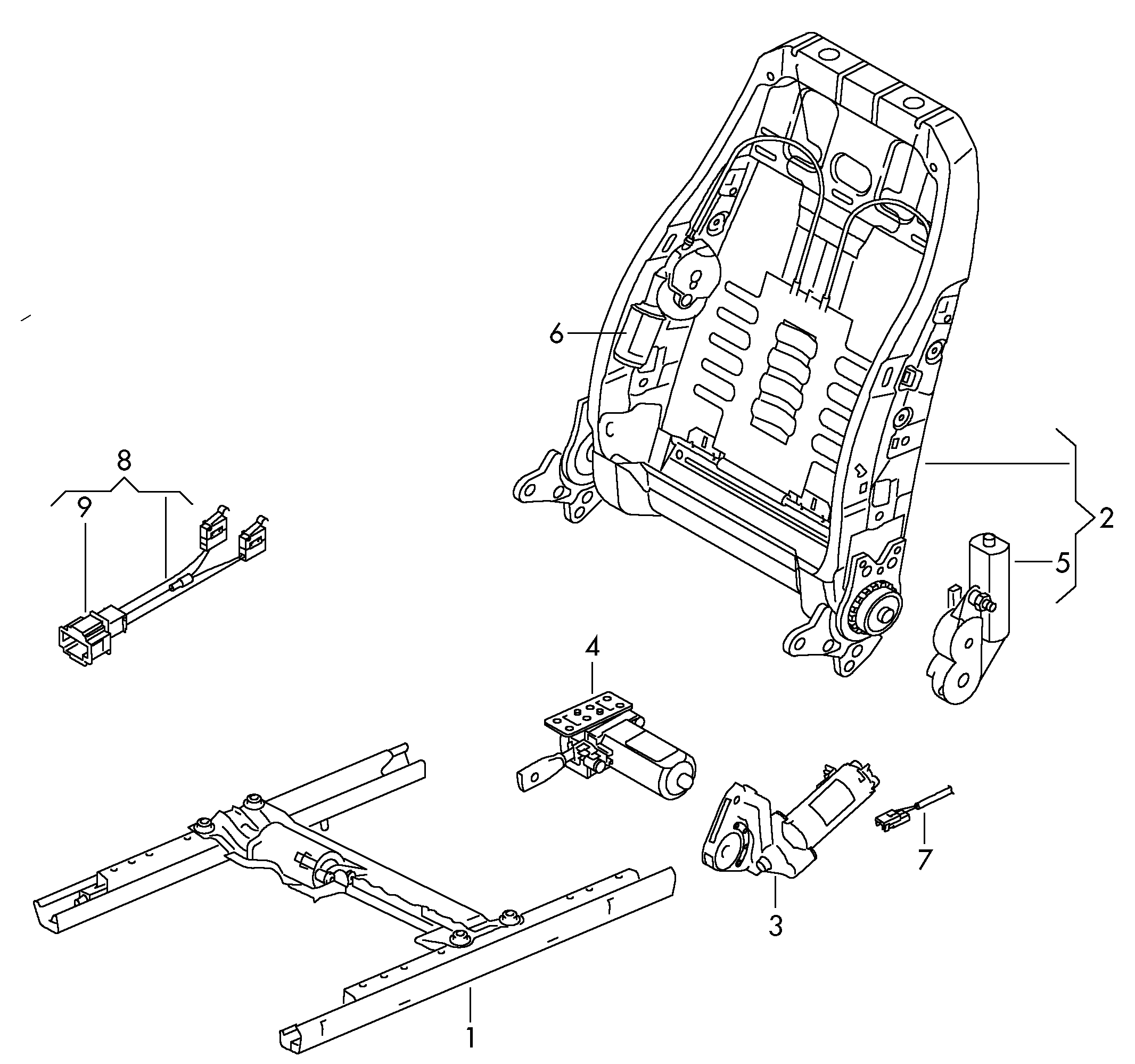 Electric parts for seat<br>and backrest adjustment  - Eos - eos