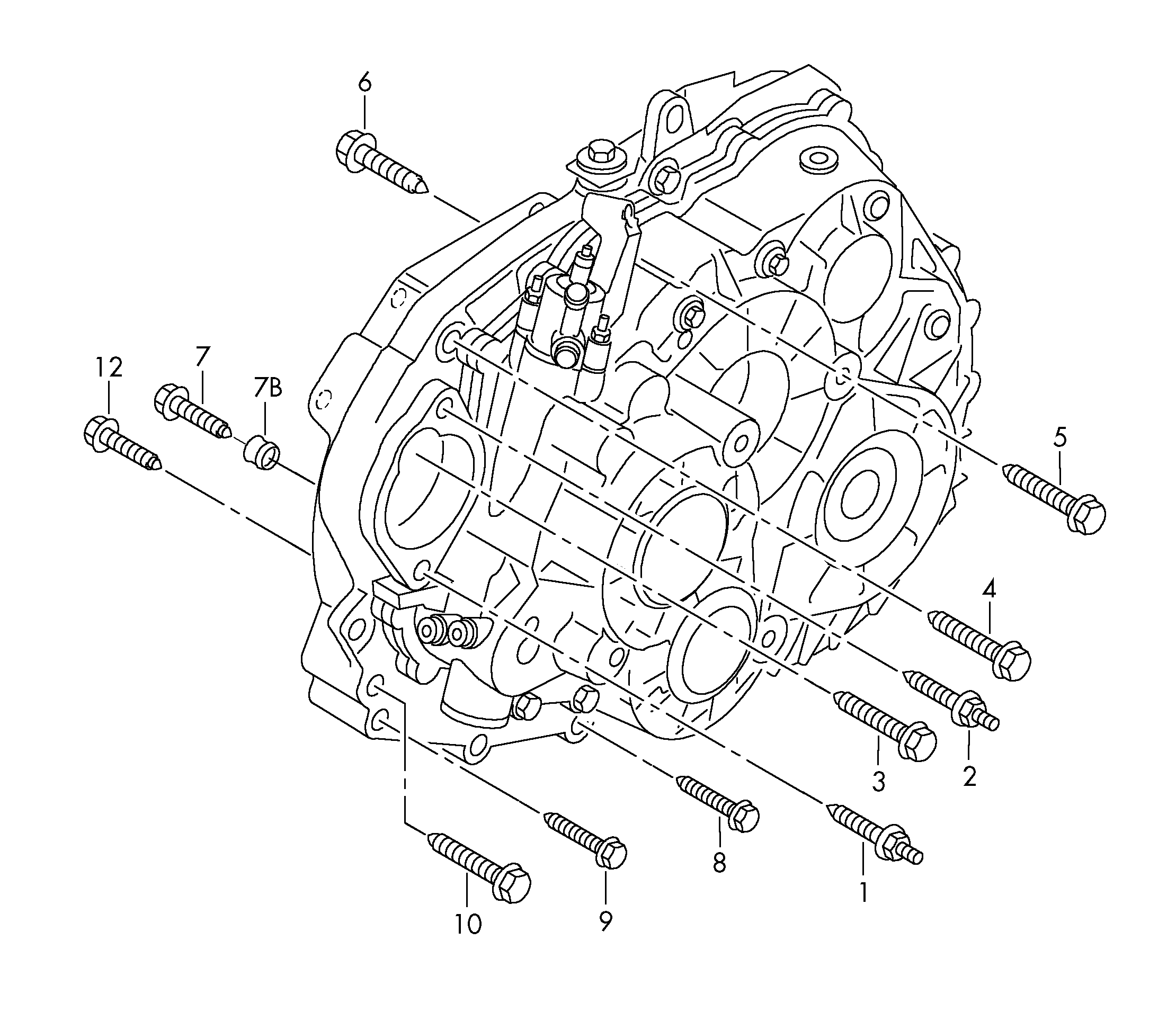 mounting parts for engine and<br>transmission6-speed manual transmission MQ500 - Transporter - tr