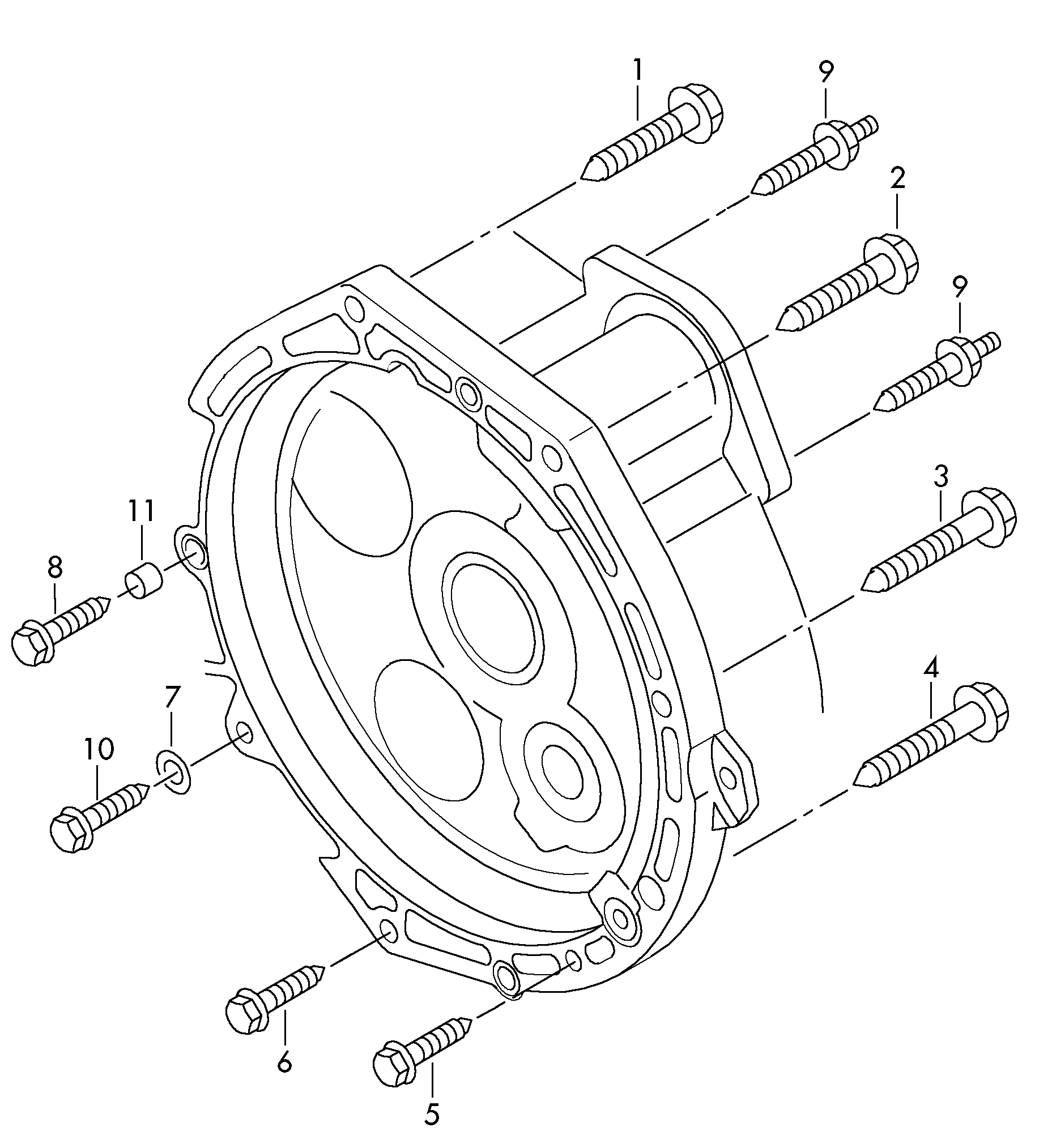Befestigungsteile für Motor<br>und Getriebe7-Gang-Doppelkupplungsgetriebe<br>für Allradantrieb  - Transporter - tr