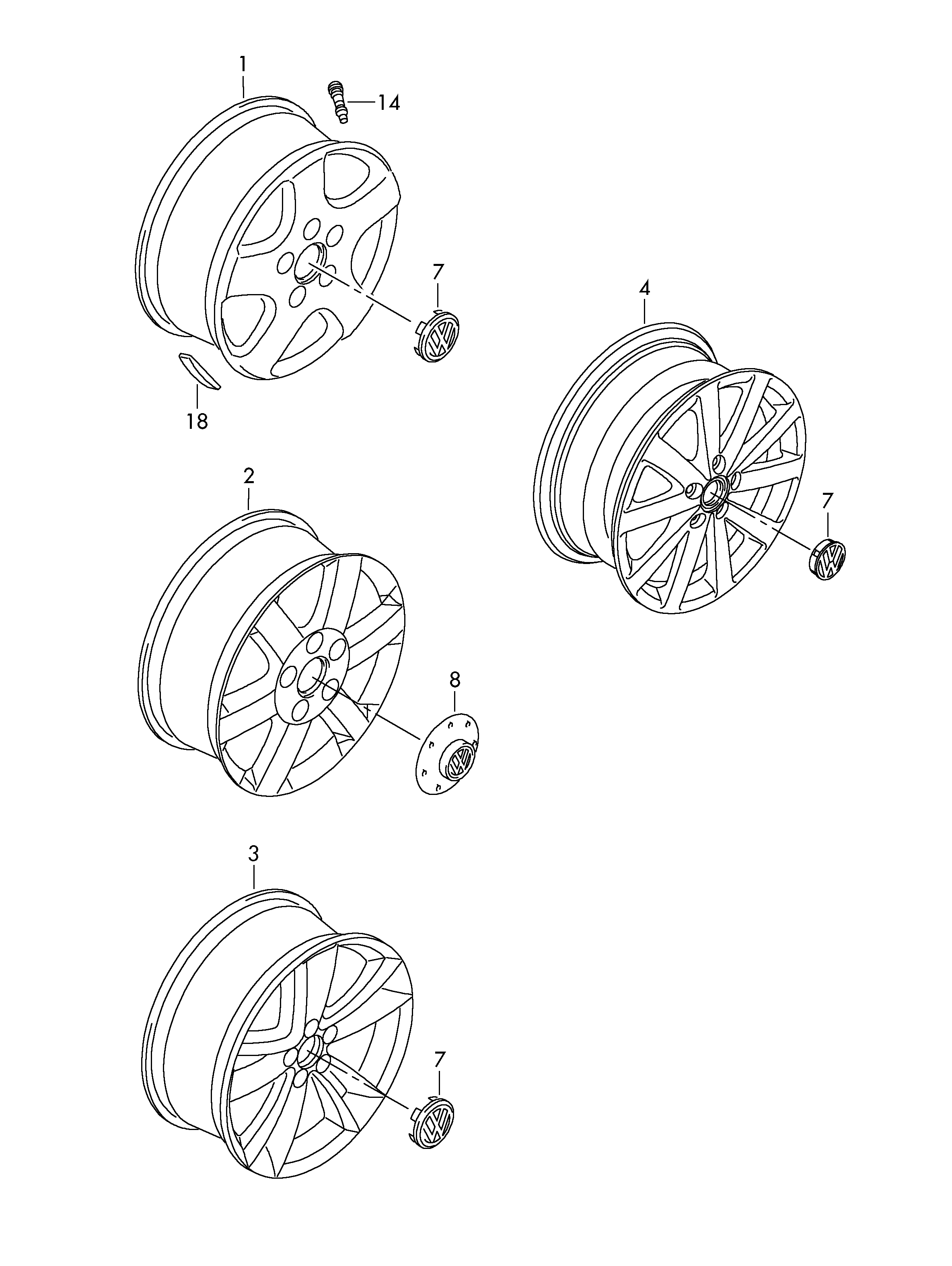 Jante aluminiumEnjoliveur de roue 17" - Transporter - tr