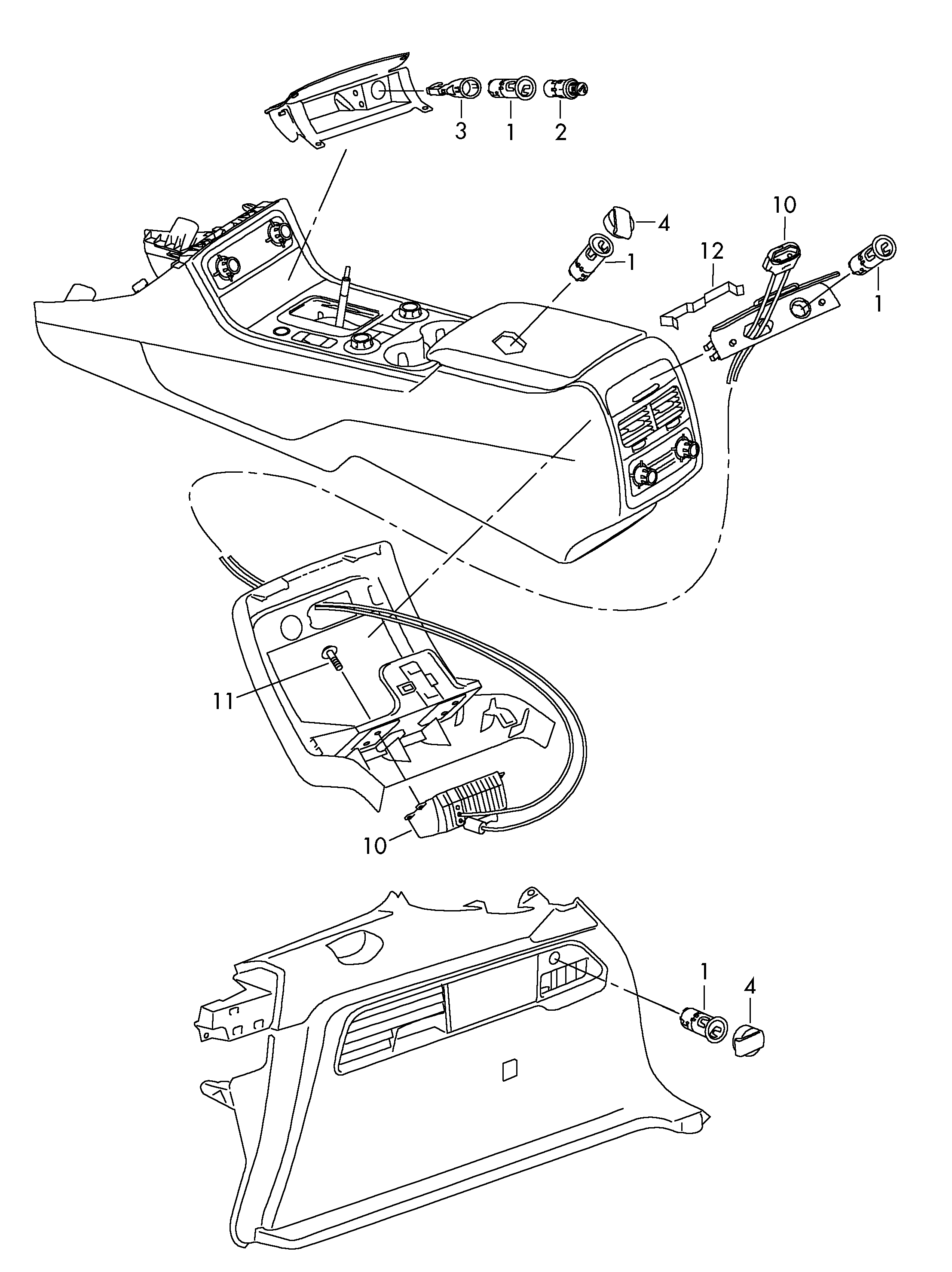 inverterCentre console rear - Touareg - toua