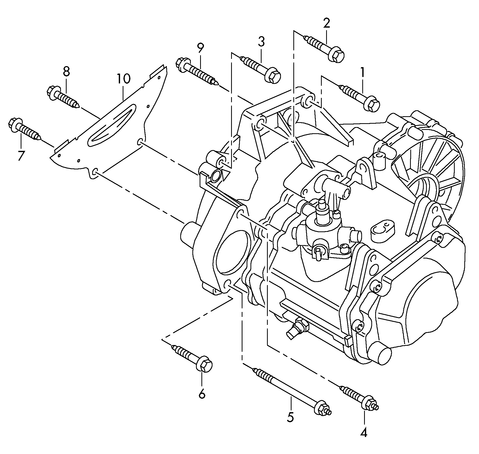 mounting parts for engine and<br>transmissionfor 5 speed manual transmiss. MQ200 - Golf/Variant/4Motion - golf