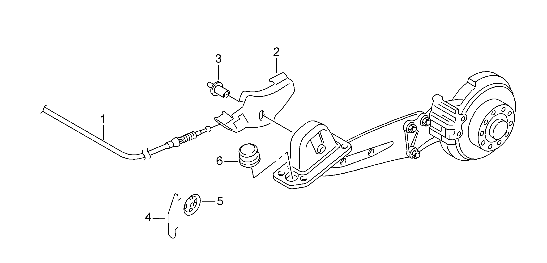 brake cable rear - Touran - tou