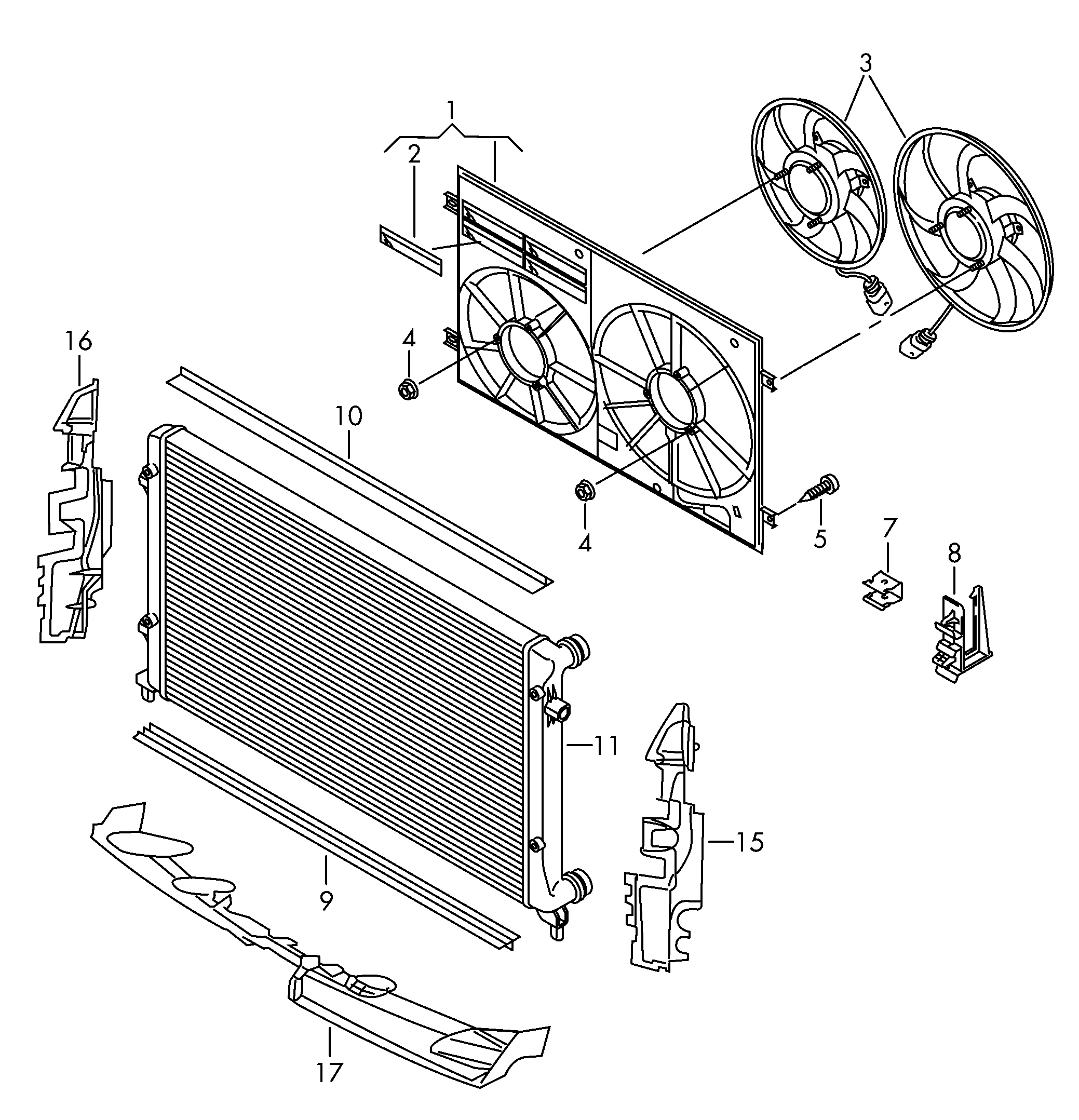 Anillo ventilador dobleconduccion aire 1,4l - Passat/Variant/Santana - pa
