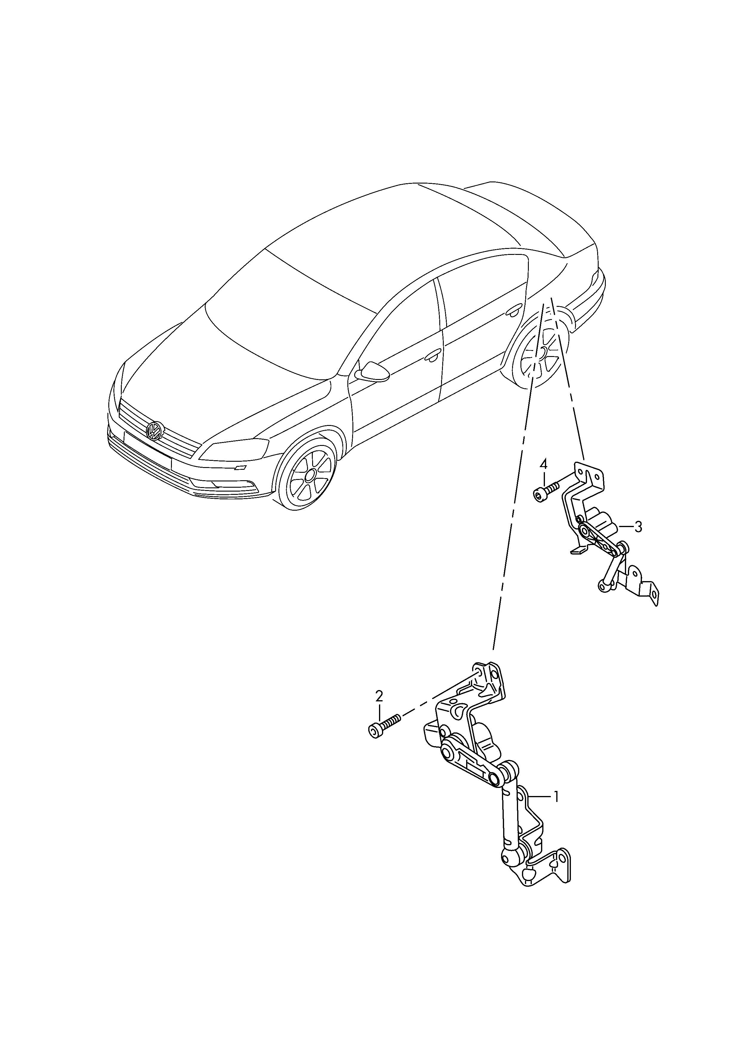 Level sensorFor vehicles with electron-<br>ically controlled damping rear - Passat/Variant/Santana - pa