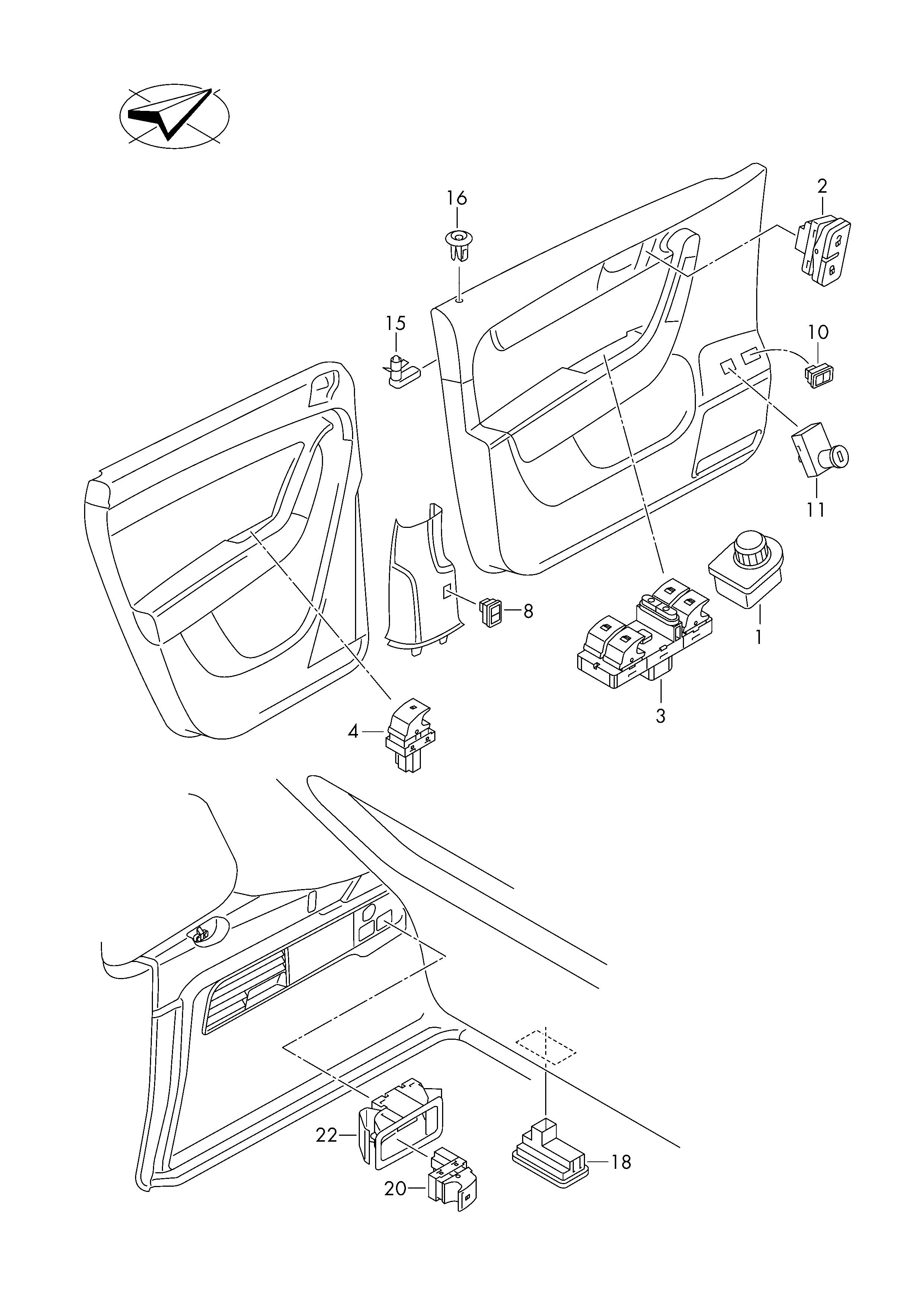 Interruptor del maletero  - Passat/Variant - pa