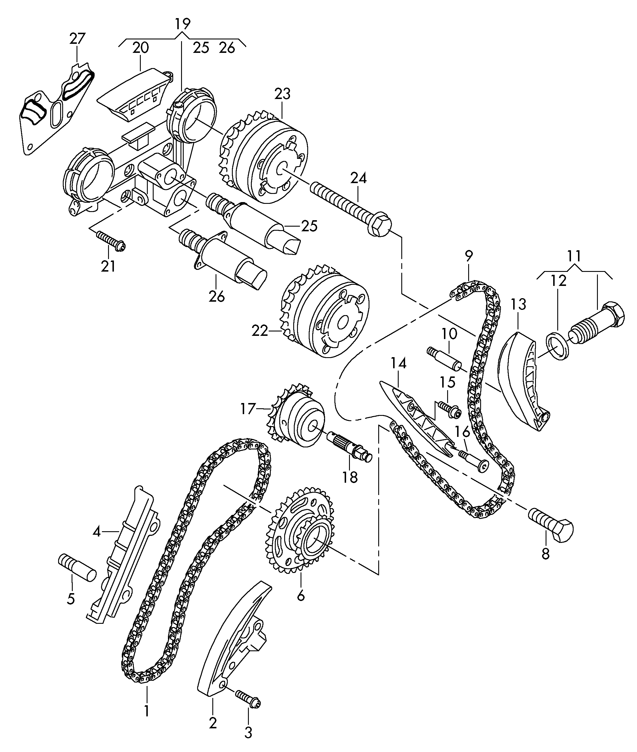 Cadena de distribuciónperfil deslizante 3,6l - Otto-/Gas-Ind.Motore - imot