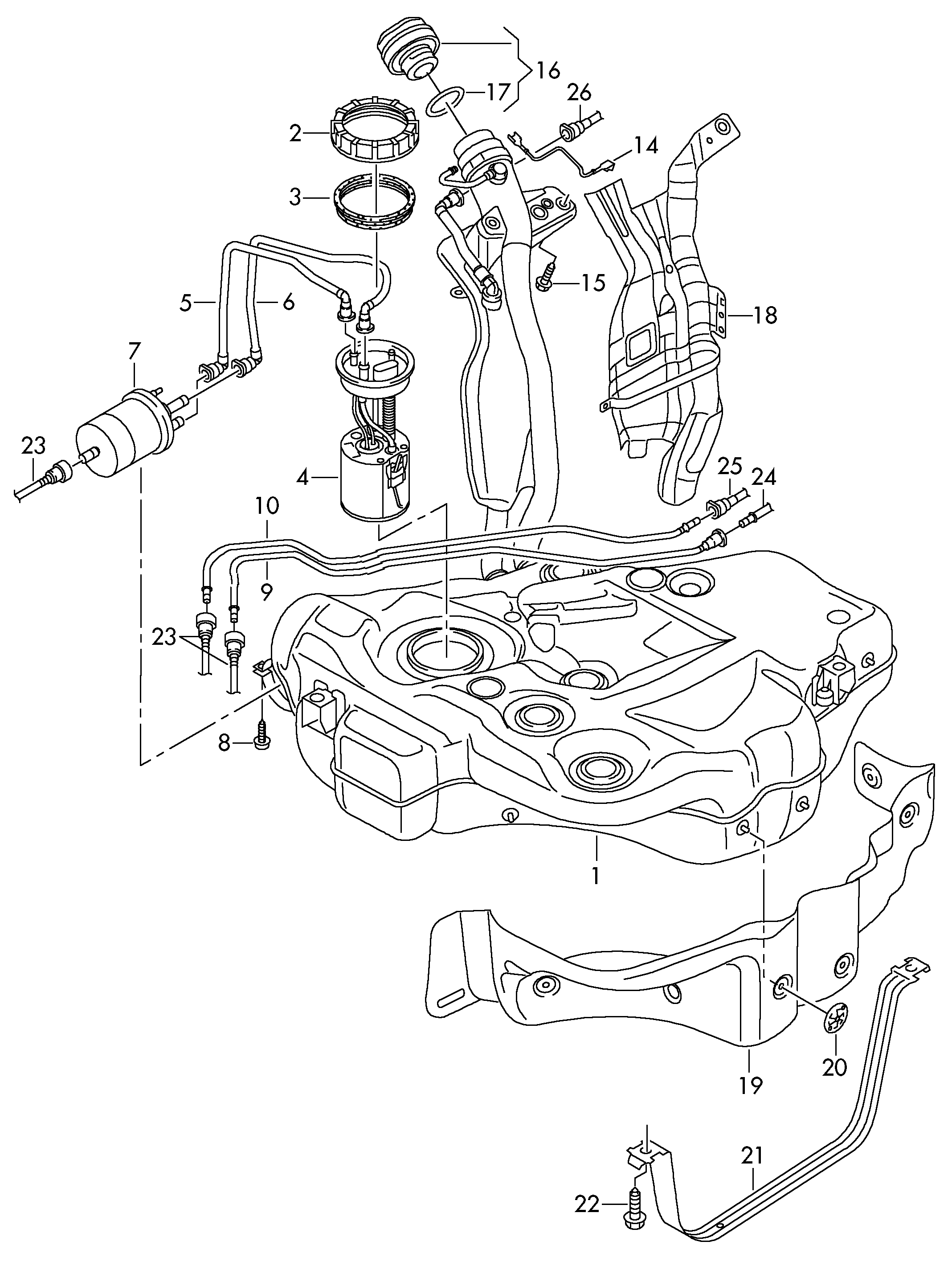 fuel tank with<br>attachments  - Eos - eos