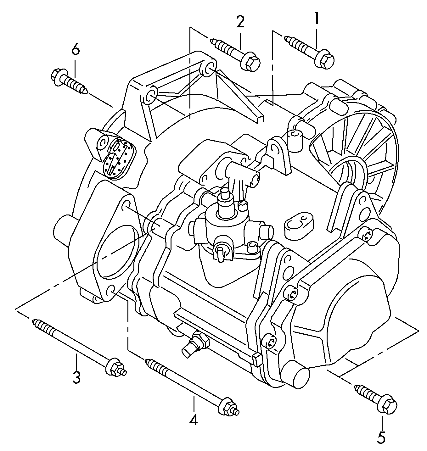 pieces de fixation p. moteur<br>et bvp. boite mecanique 5 vit. MQ200 - Caddy - ca