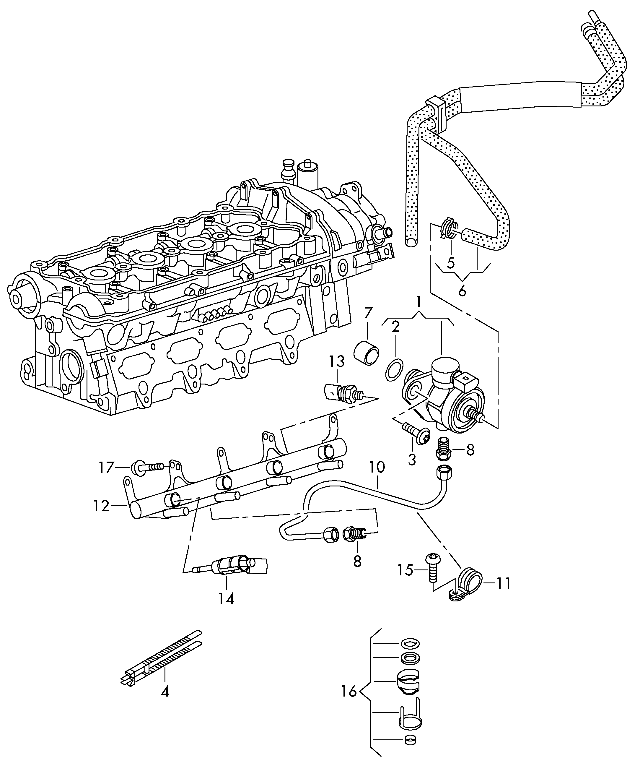 bomba de combustibledistribuidor combustibleInyector 2,0l - Transporter - tr