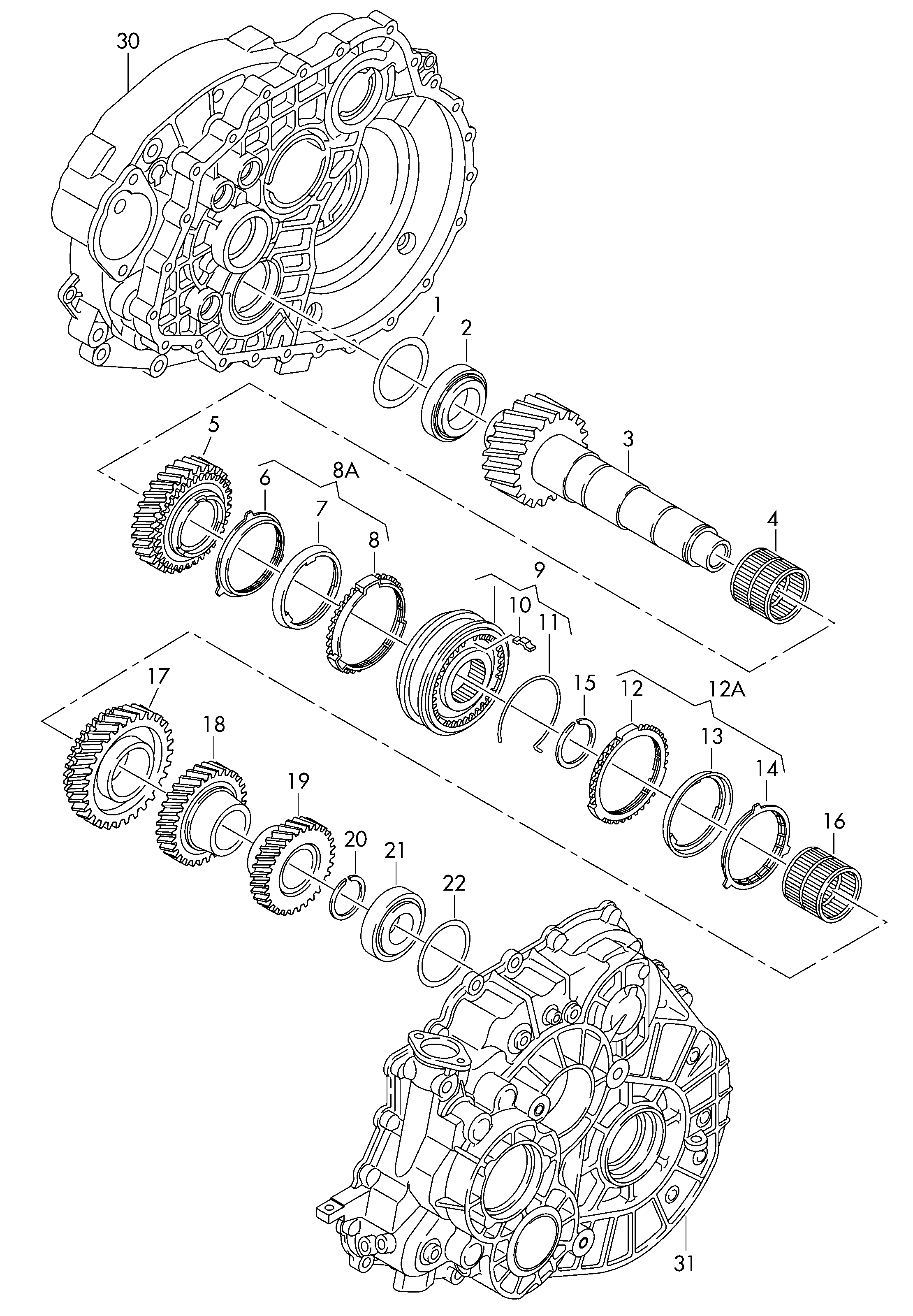 Räder und WellenAbtriebswellefür 6-Gang SchaltgetriebeAllradantrieb 3./4.Gang - Transporter - tr