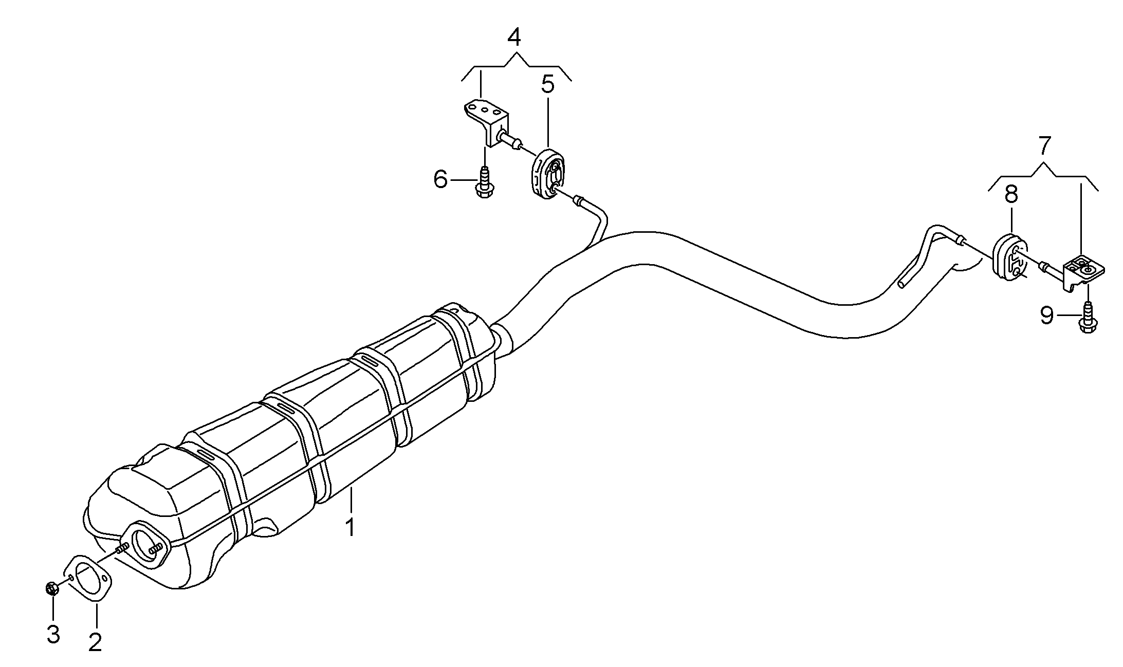 Centre silencer with<br>exhaust pipe natural gas<br>operation - Golf/Variant/4Motion - golf
