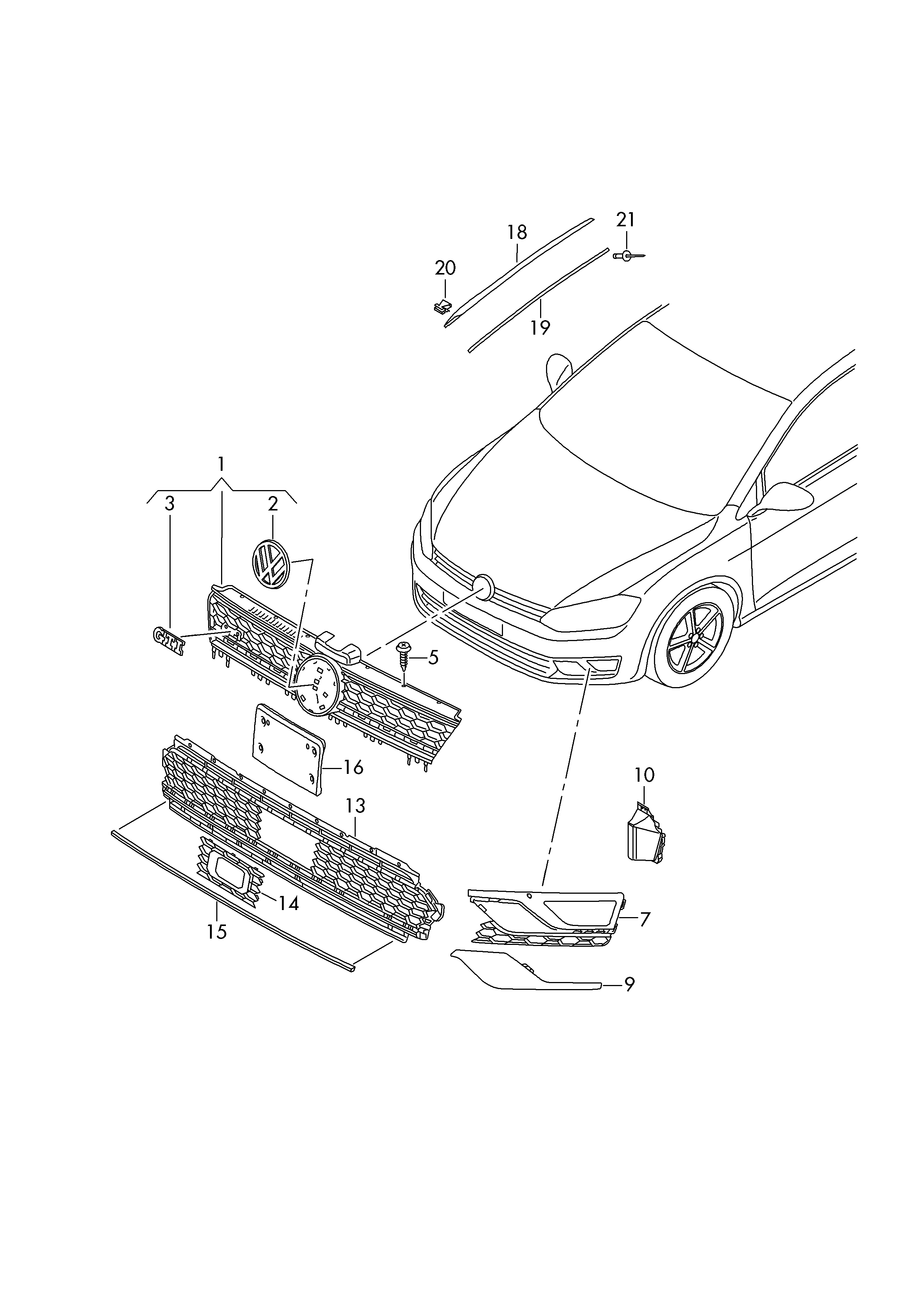 Radiator grilleVent grille  - Golf/Variant/4Motion - golf