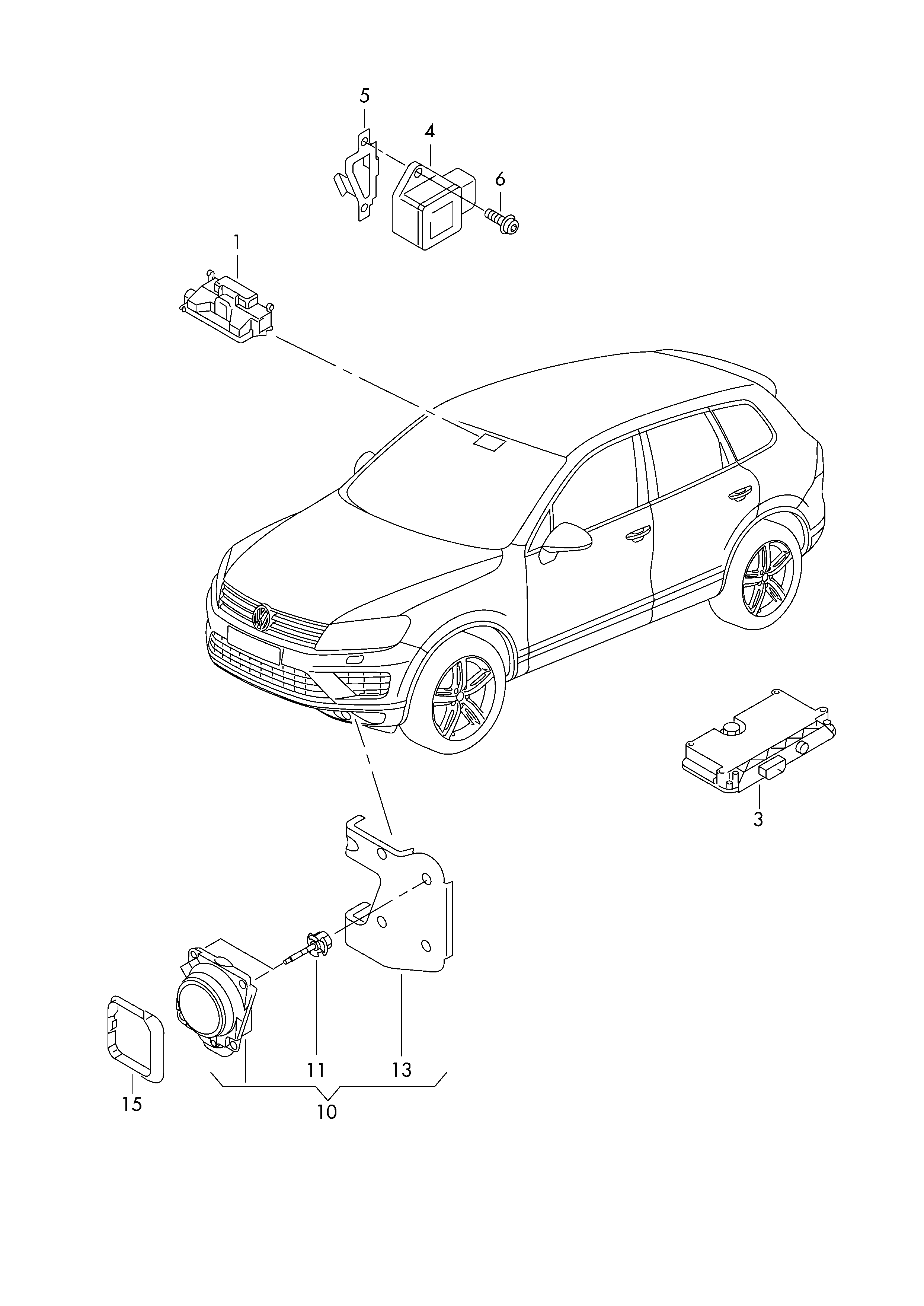 Radarsensorvoor wagens met auto-<br>matische afstandsregeling  - Touareg - toua
