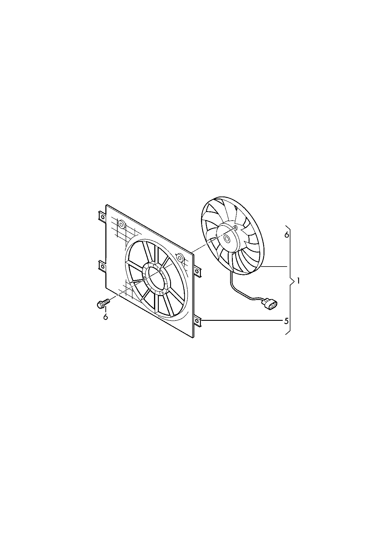 Fan ringTo determine the parts,<br>please take into account<br>the equipment currently<br>on the vehicle.<br/>No FI function possible  - Golf/Variant/4Motion - golf