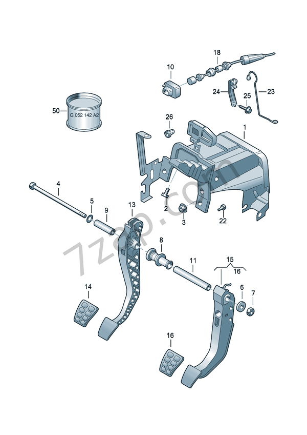 Brake and clutch pedals<br>cluster lhd Lupo / Lupo 3L TDI (LU 