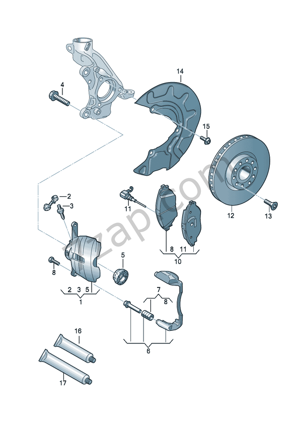 Floating caliper brakeversion frontred TRoc (TRO) 2024 year volkswagen SOUTH AFRICA 615220